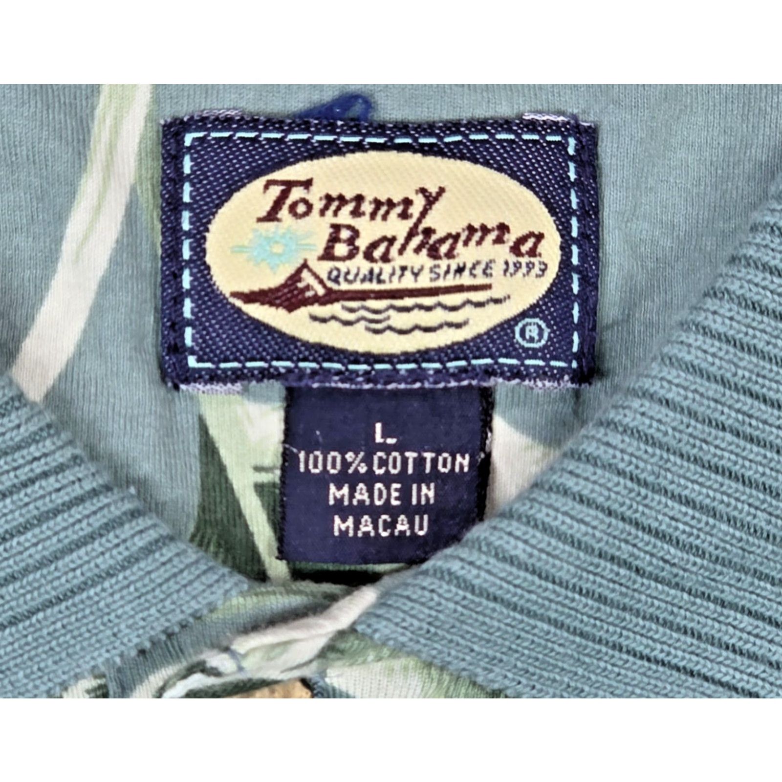 Tommy Bahama VINTAGE Tommy Bahama Polo Shirt Mens L Floral Hawaiian Ribbed Collar Aloha Shirt Size US L / EU 52-54 / 3 - 6 Thumbnail