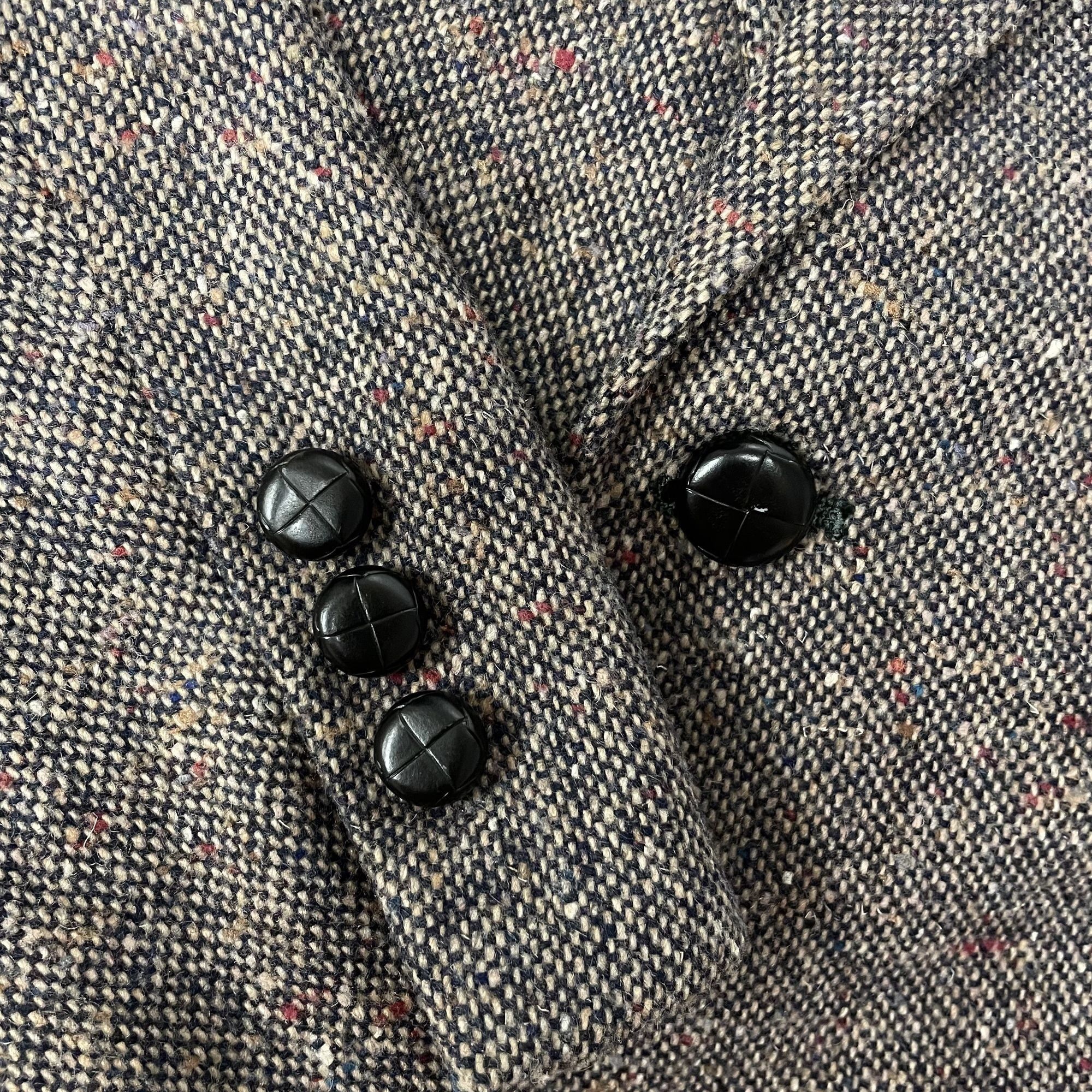 Sears Vtg Gray Beige Multicolor FLECK Donegal TWEED Sport Coat Size 40R - 8 Thumbnail