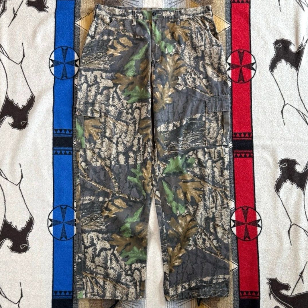 Jerzees VINTAGE Jerzees Cargo Pants Camouflage 90s Brown Regular Men Large 36x32 Inseam 32 Army Camouflage Cargo Pants Size US 33 - 2 Thumbnail