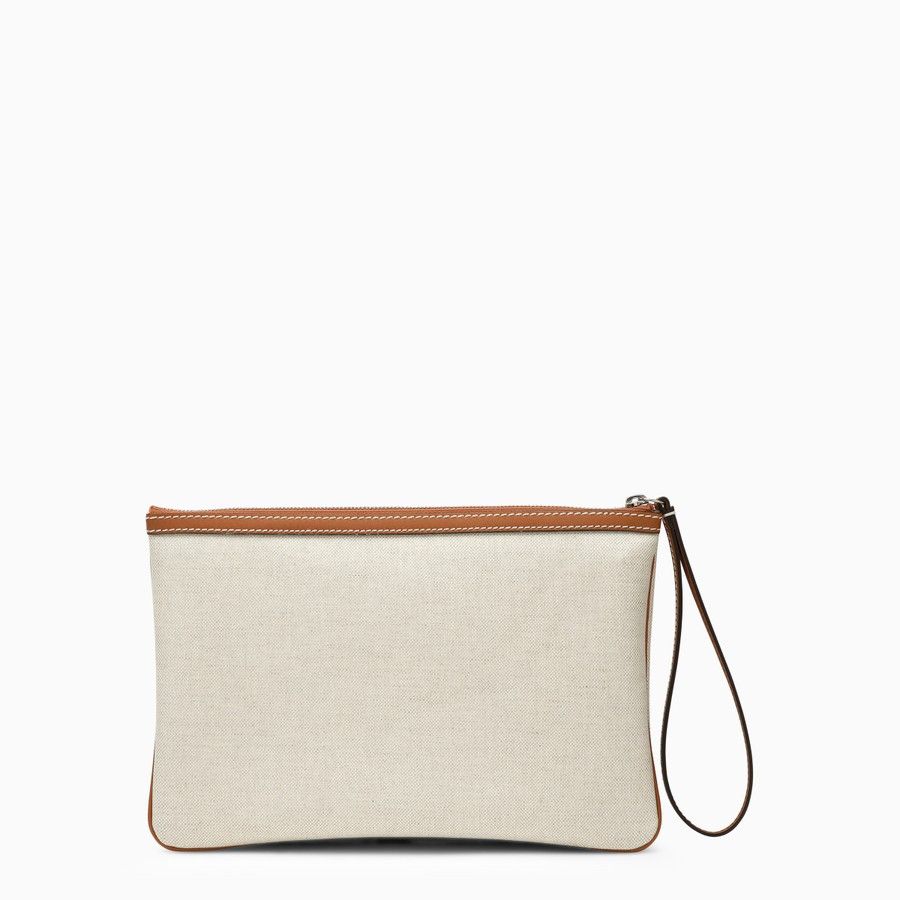 Gucci o1d2blof0824 Size: OS / Canvas Logo Pouch in White & Beige Size ONE SIZE - 3 Thumbnail