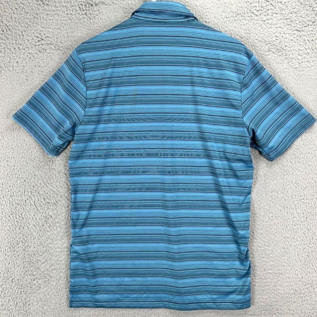 Adidas Adidas PrimeGreen Golf Polo Shirt Men Medium Blue Stripe Short Sleeve Collared Athletic Nike Size US M / EU 48-50 / 2 - 2 Thumbnail