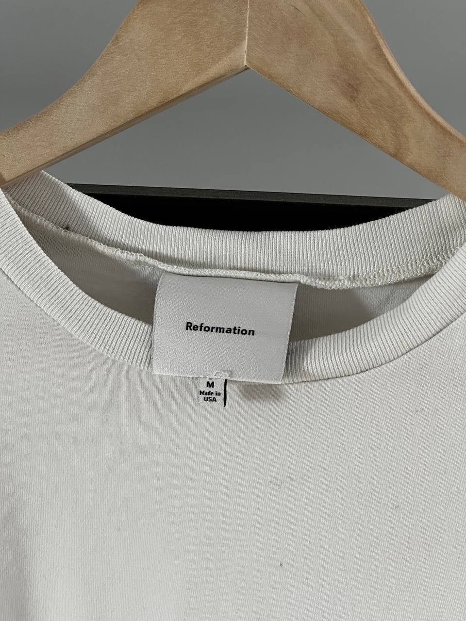 Reformation Reformation Casual White Cropped T Shirt Made In USA Size M / US 6-8 / IT 42-44 - 4 Thumbnail