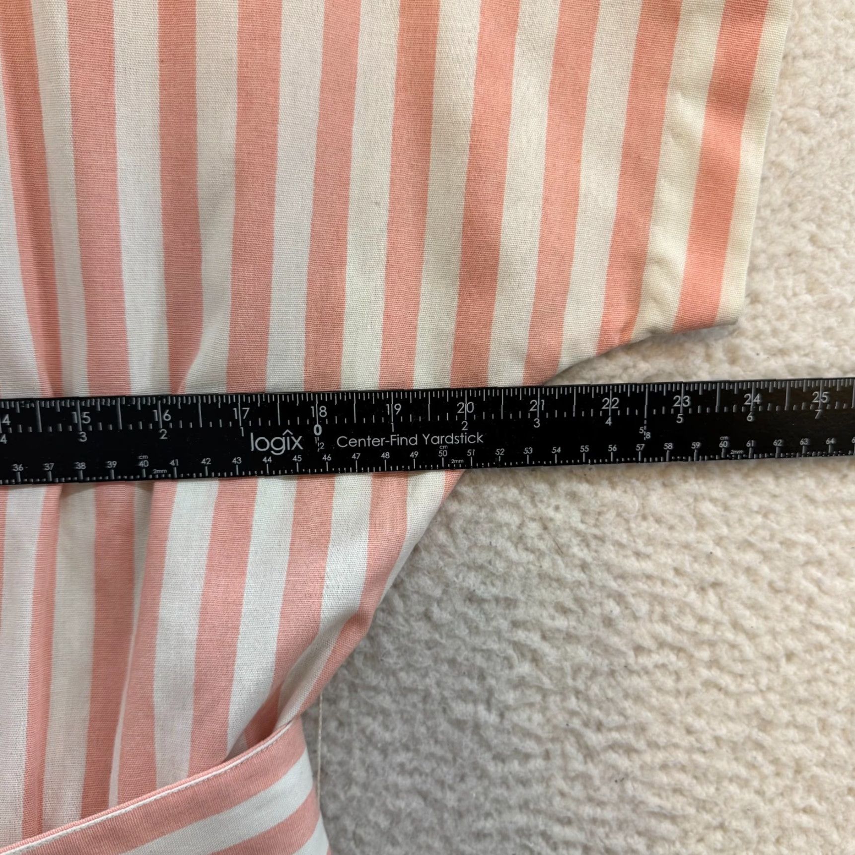Pinko VINTAGE 1960s Dress Large 12 Salmon Pink Vertical Striped Rockabilly Caron Brand Womens Size XL / US 12-14 / IT 48-50 - 6 Thumbnail