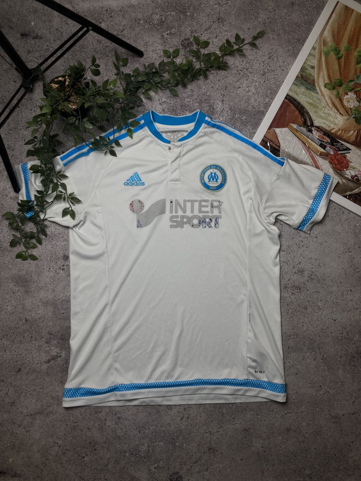 Adidas OLYMPIQUE MARSEILLE ADIDAS 2015 SOCCER JERSEY Size US S / EU 44-46 / 1 - 1 Thumbnail