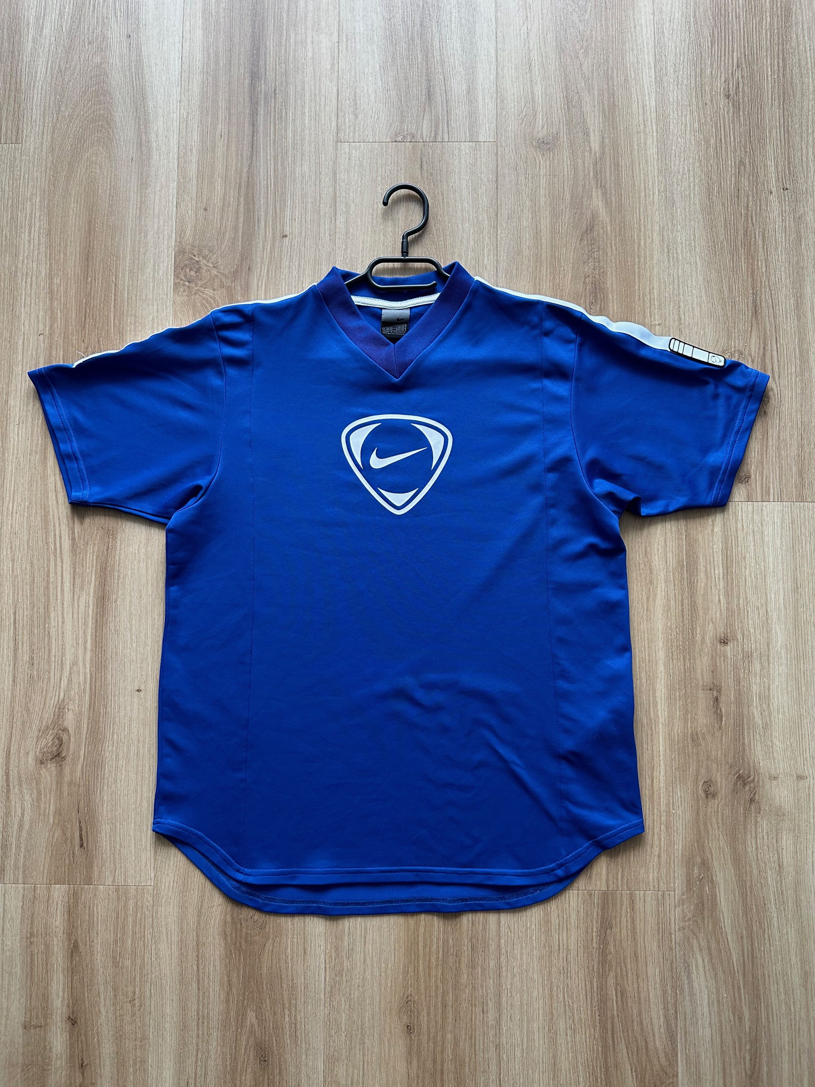 Nike × Vintage 00's NIKE Centr logo tiempo blue jersey shirt Size US M / EU 48-50 / 2 - 6 Thumbnail