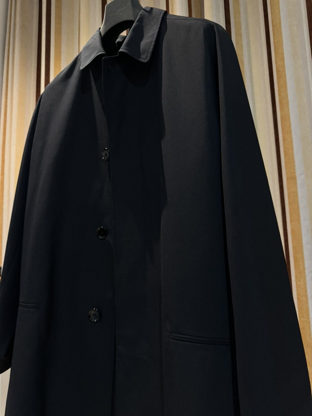 Lemaire Lemaire Men’s Black Wool Raglan Light Coat Trench Coat 50 Size US M / EU 48-50 / 2 - 6 Thumbnail