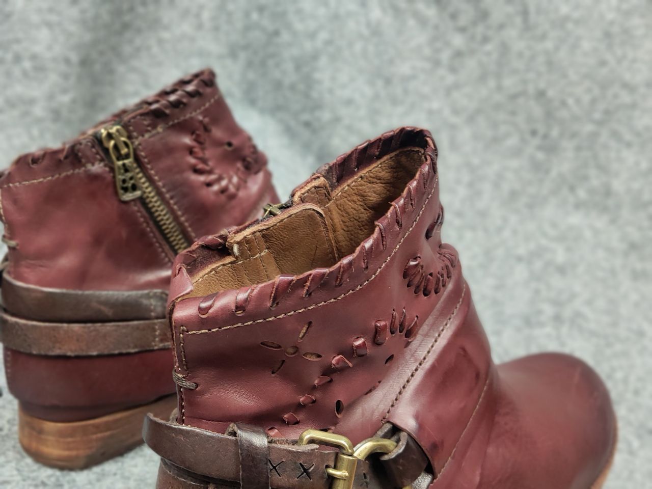 A.S.98 A.S.98 Airstep Design Zip Ankle Boots Shoes Burgundy leather Size US 6 / IT 36 - 15 Thumbnail