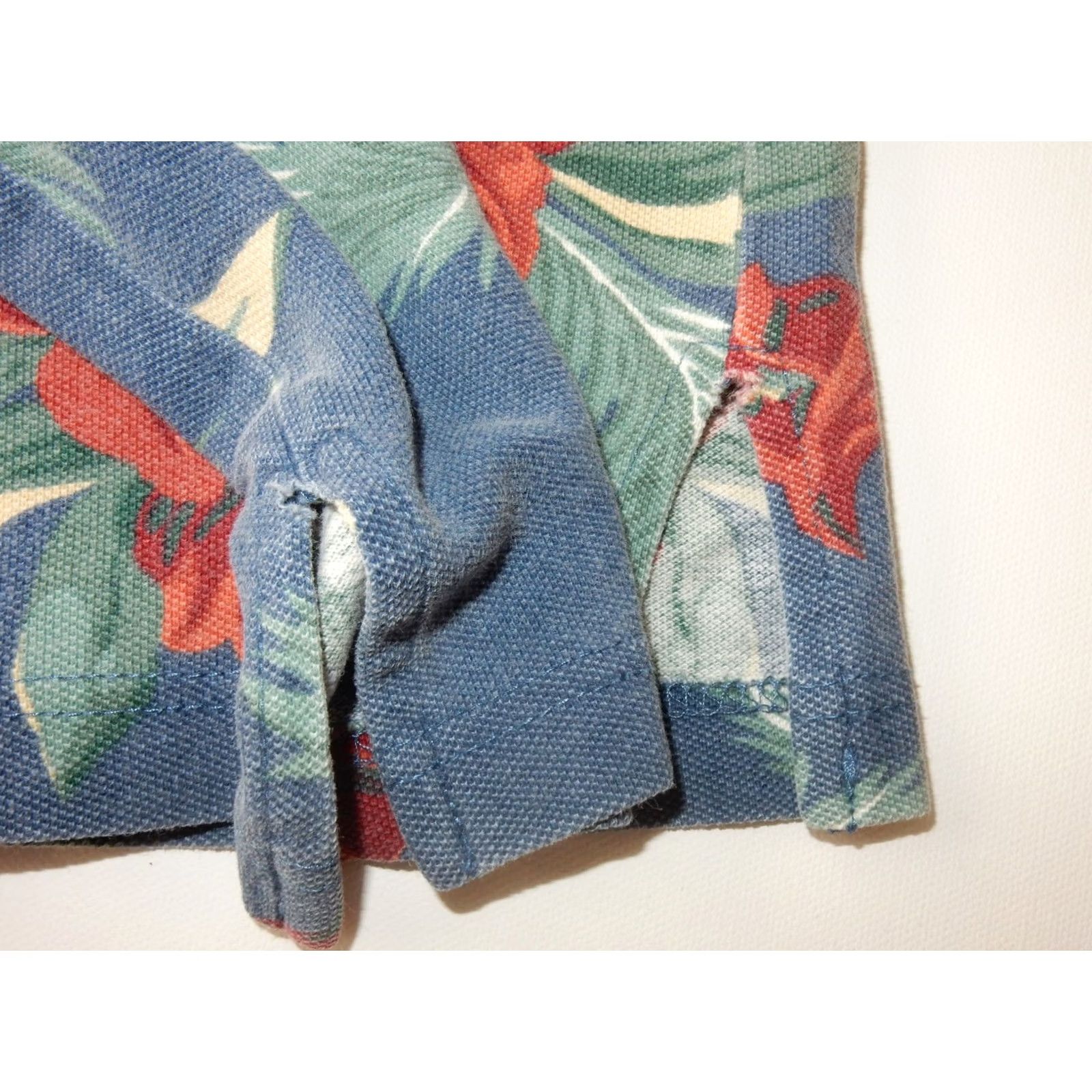 Vintage VTG L.L. Bean Polo Shirt Men XX- Large Floral Short Sleeve 100% Cotton Blue N/A Size US XXL / EU 58 / 5 - 4 Thumbnail