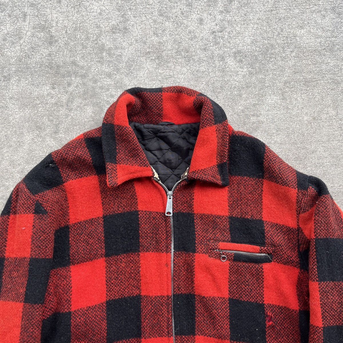 Vintage 1950s 60s Buffalo Plaid Work Jacket Size US L / EU 52-54 / 3 - 2 Thumbnail