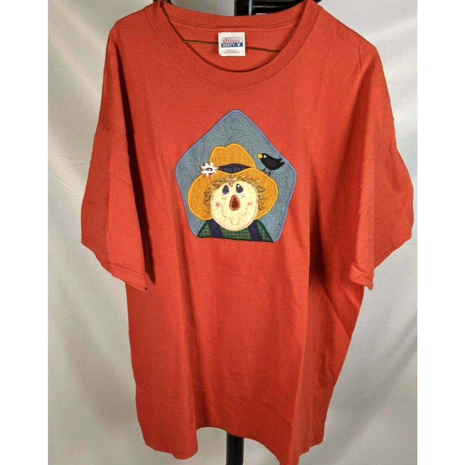 Hanes Hanes Beefy Adult XL 46-48 Cotton Fall Autumn Halloween Scarecrow T-Shirt KP21 Shirt Men XL Orange Halloween Fall/Autumn Mens Size US XL / EU 56 / 4 - 2 Thumbnail