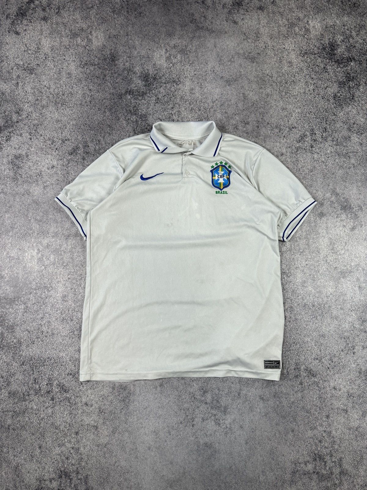 Vintage Vintage Nike Brazil Polo Soccer Jersey Blokecore Style Rare Size US M / EU 48-50 / 2 - 1 Thumbnail