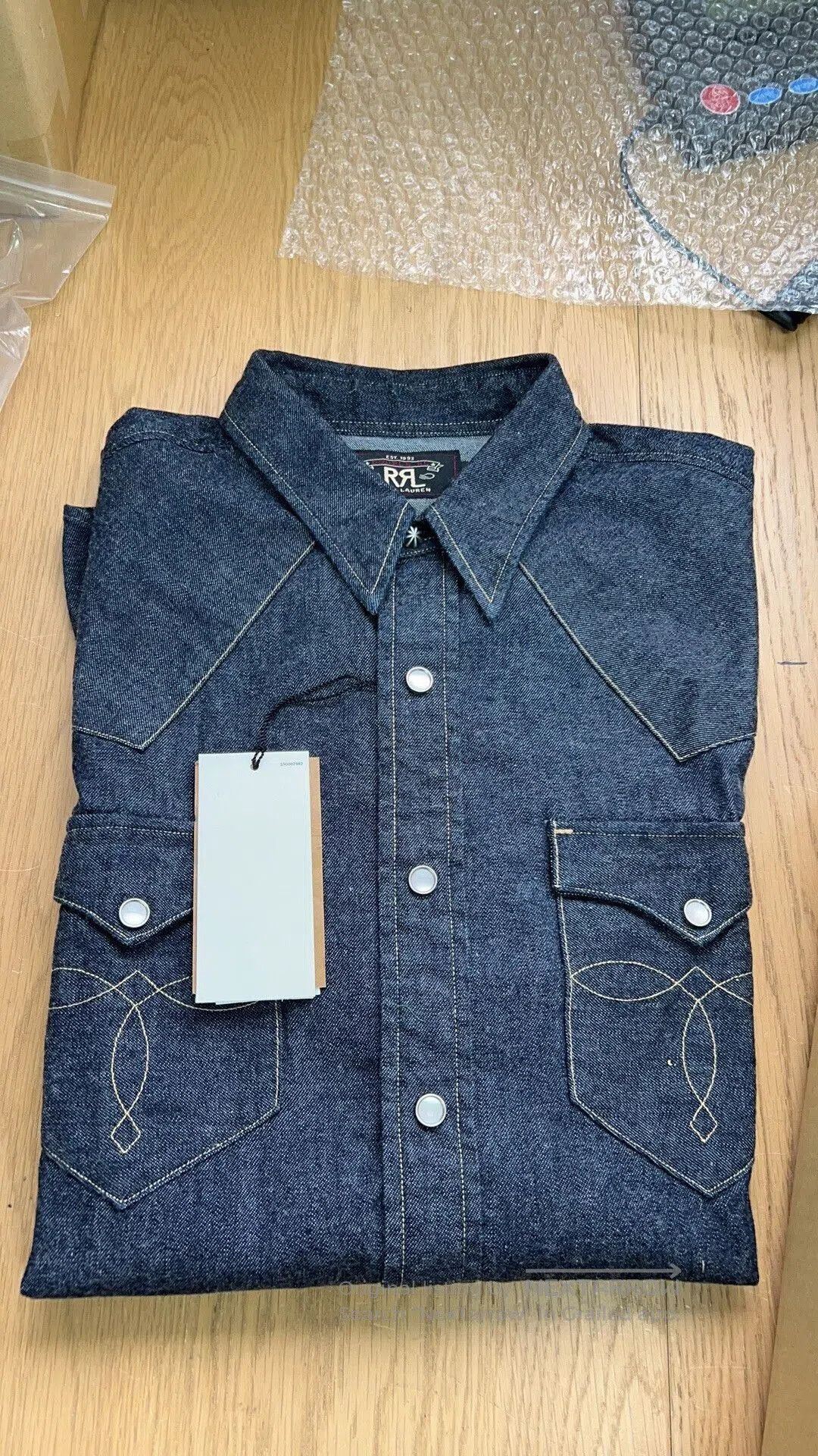 RRL Ralph Lauren RRL Denim Western Long Sleeve Shirt. Size US M / EU 48-50 / 2 - 6 Thumbnail