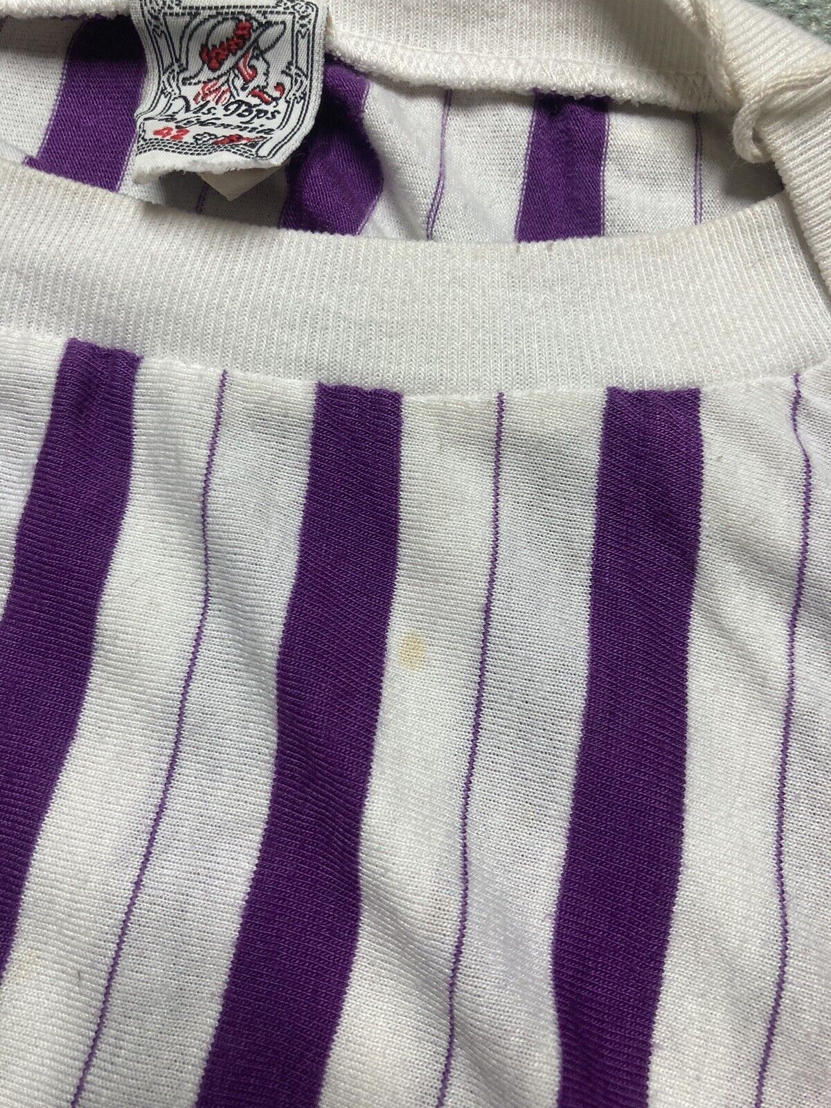Vintage 70s t shirt Ms tops california striped ringer purple boxy Lg Size S / US 4 / IT 40 - 6 Thumbnail