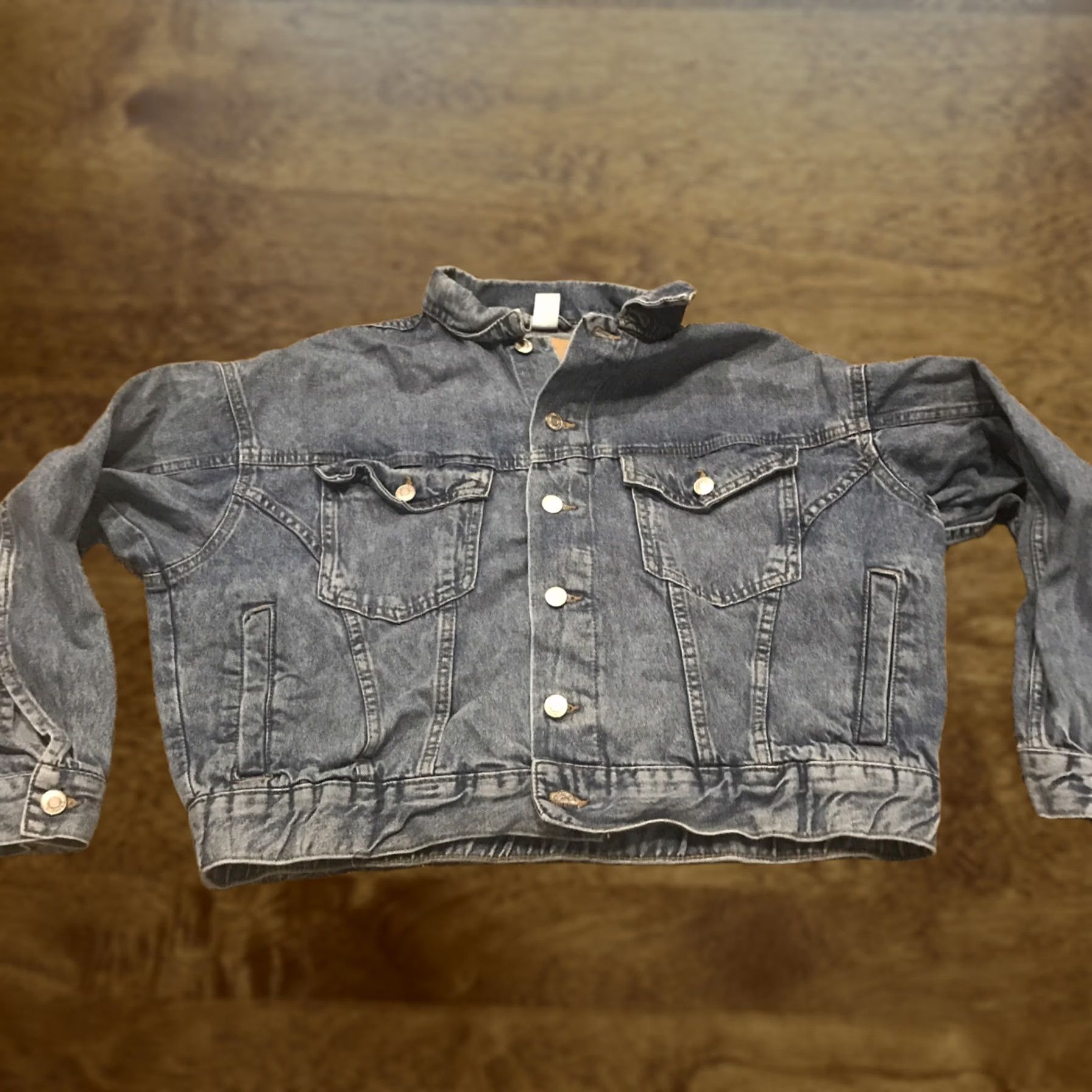 Denime &denim Womens M Jacket Short Cotton Button Blue Pockets Vintage: No Casual Fall Spring Bangladesh Regular Cotton Denim Jacket Size 32" / US 10 / IT 46 - 1 Thumbnail