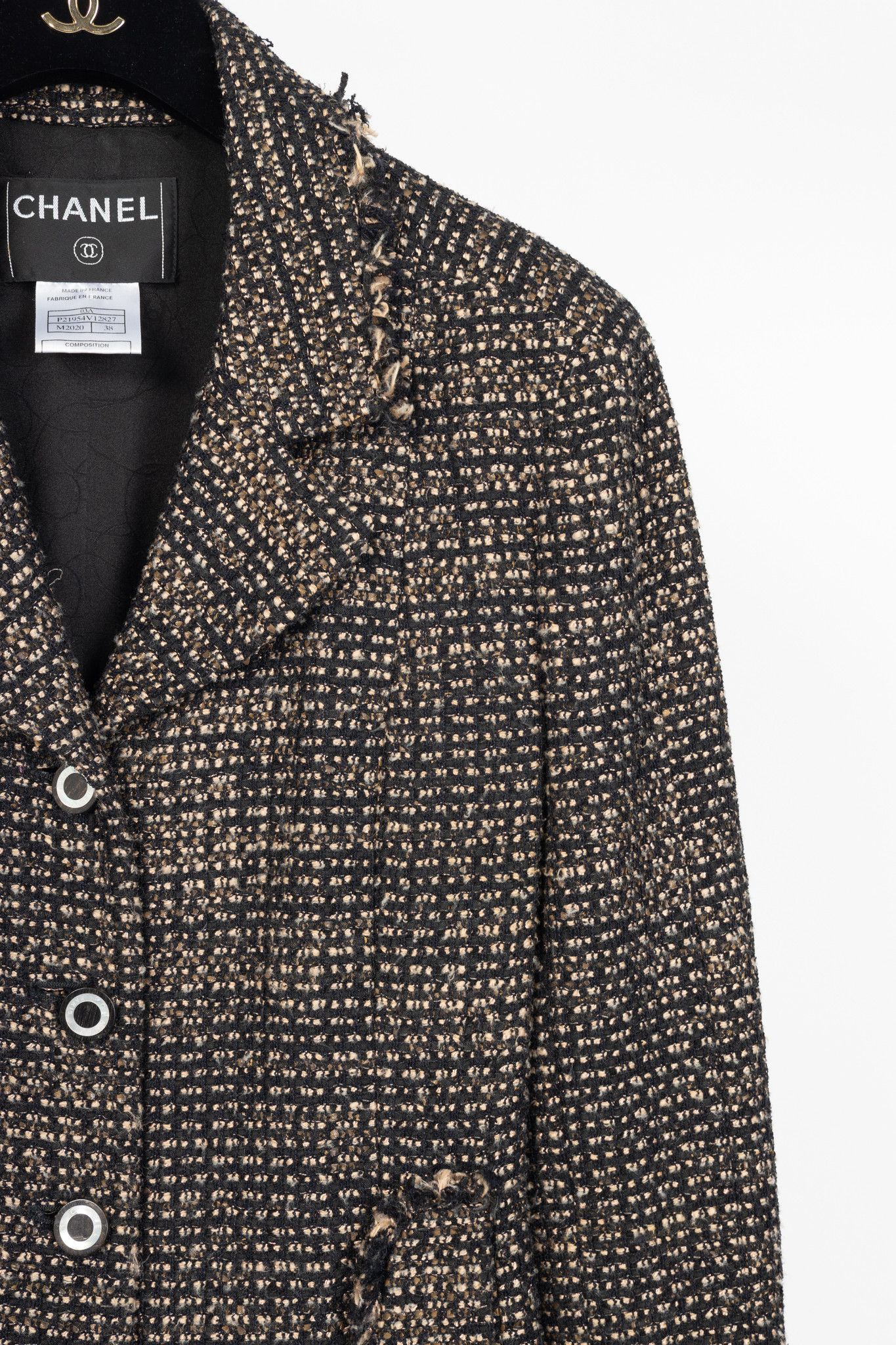 Chanel Chanel 03A Brown Wool-Blend Tweed Buttoned Blazer Size S / US 4 / IT 40 - 5 Thumbnail