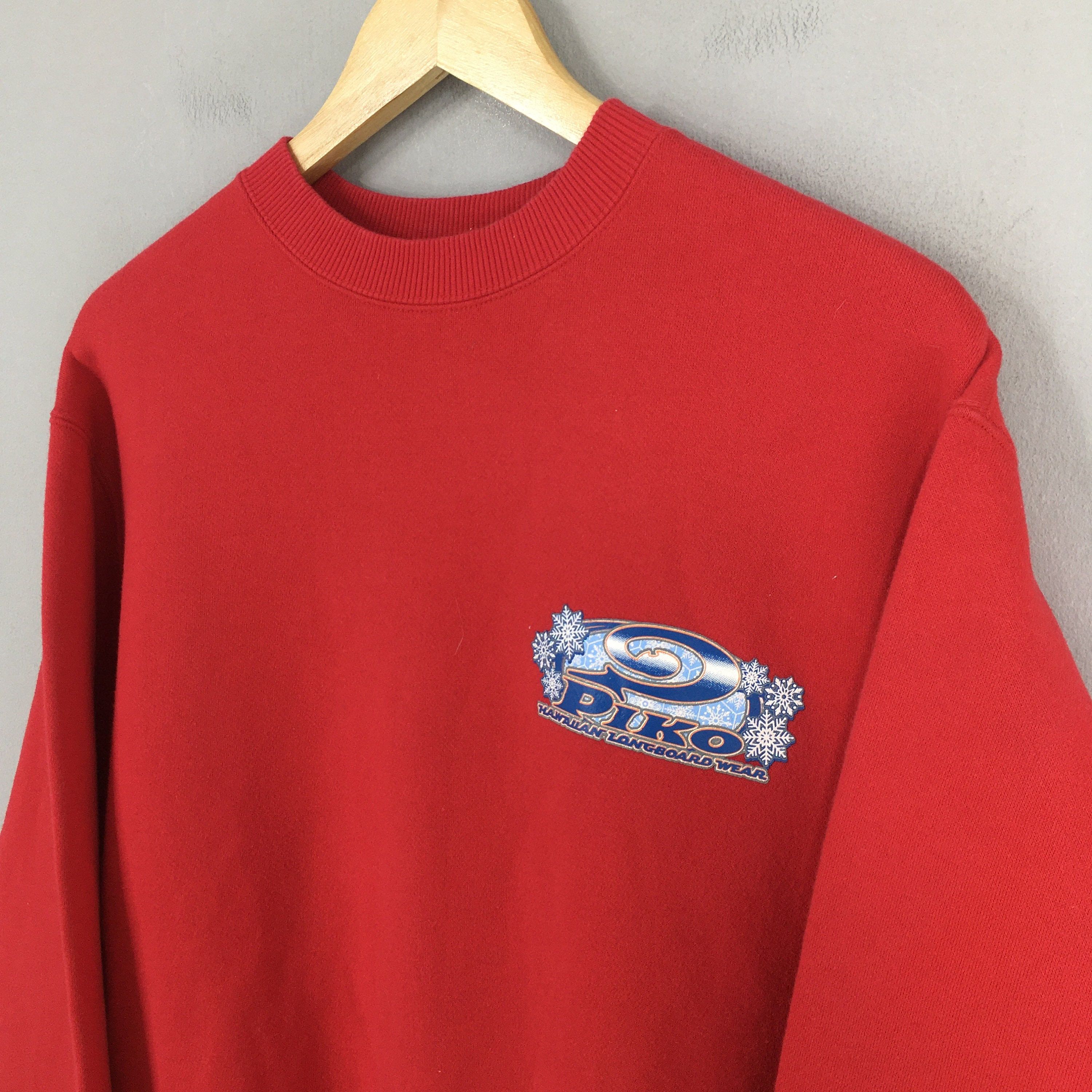 Vintage Vintage 90's Piko Surf Red Sweatshirt Medium Size US M / EU 48-50 / 2 - 5 Thumbnail