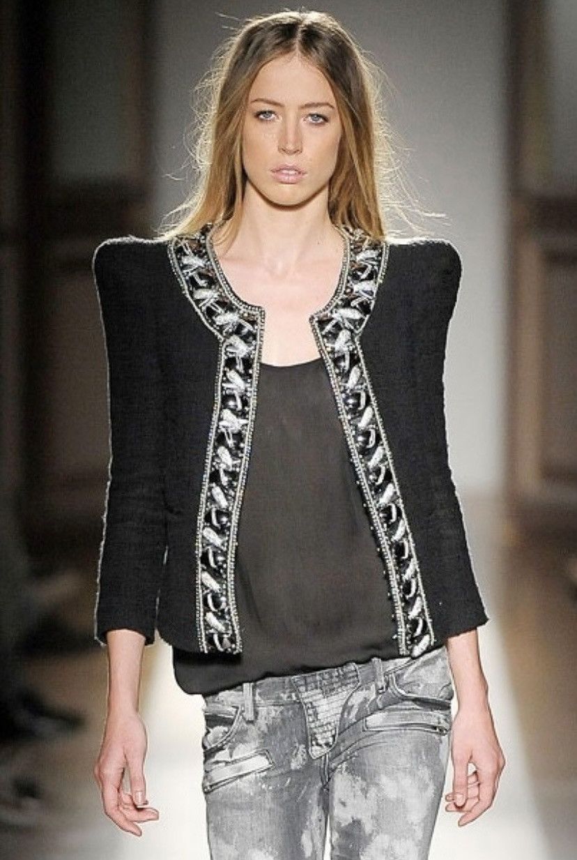 Balmain Balmain Spring 2009 Runway Tweed Black Jacket Size M / US 6-8 / IT 42-44 - 1 Thumbnail