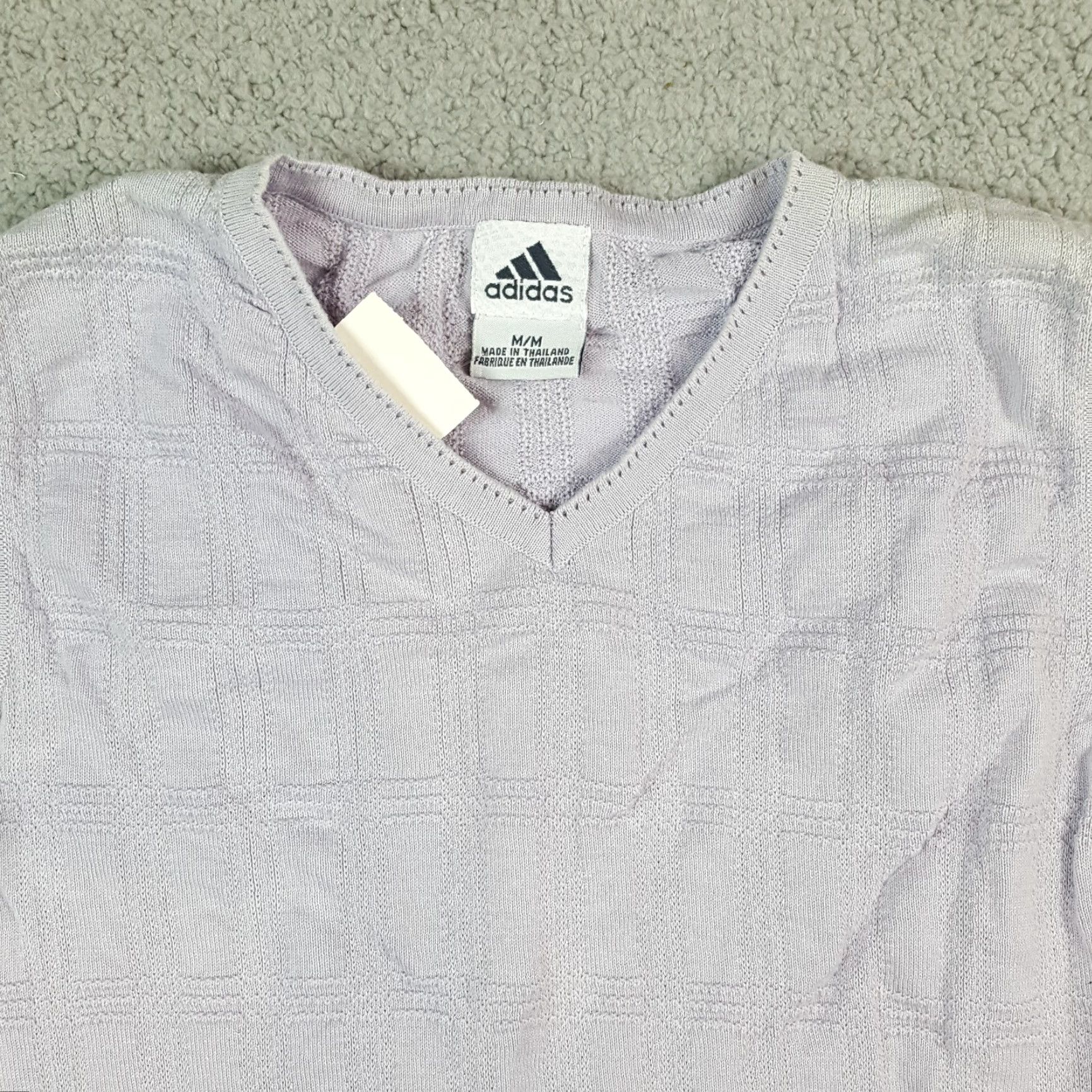 Adidas Vintage Adidas Women's Sweater Vest 90s Check Pattern Purple Sleeveless Knit Pullover M Size M / US 6-8 / IT 42-44 - 2 Thumbnail