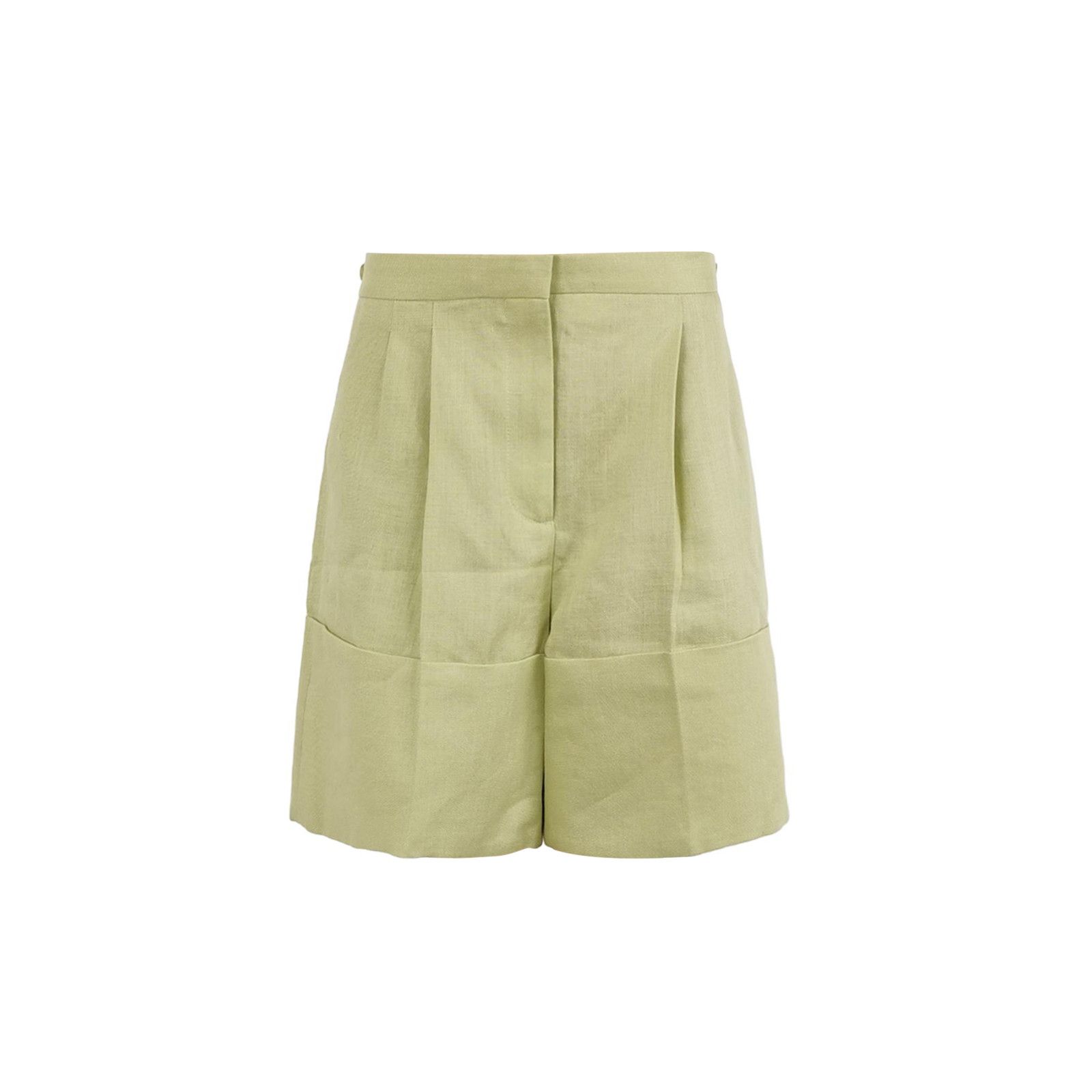Burberry Linen Pleated Shorts Size Us 4 in Green, Women's (Size 27)