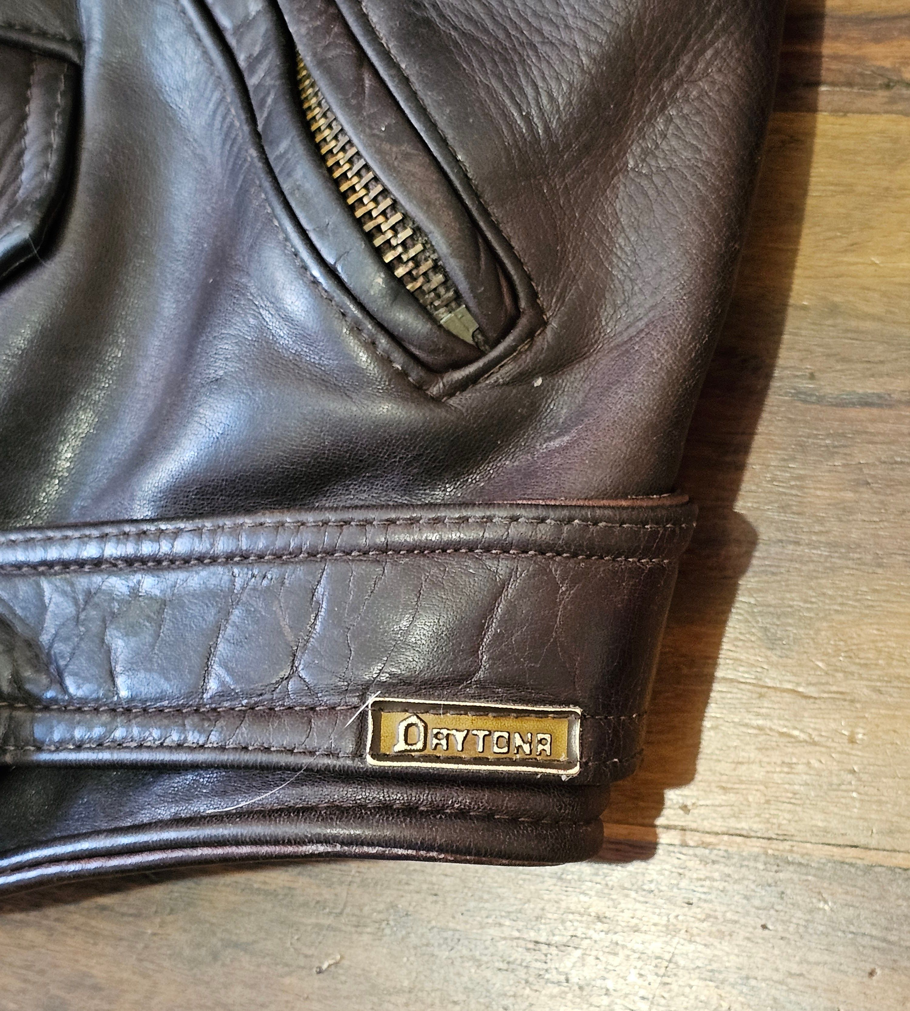 Daytona Daytona 🇫🇷 Vintage 80s Biker Jacket - Leather Perfecto, Size US M / EU 48-50 / 2 - 17 Thumbnail