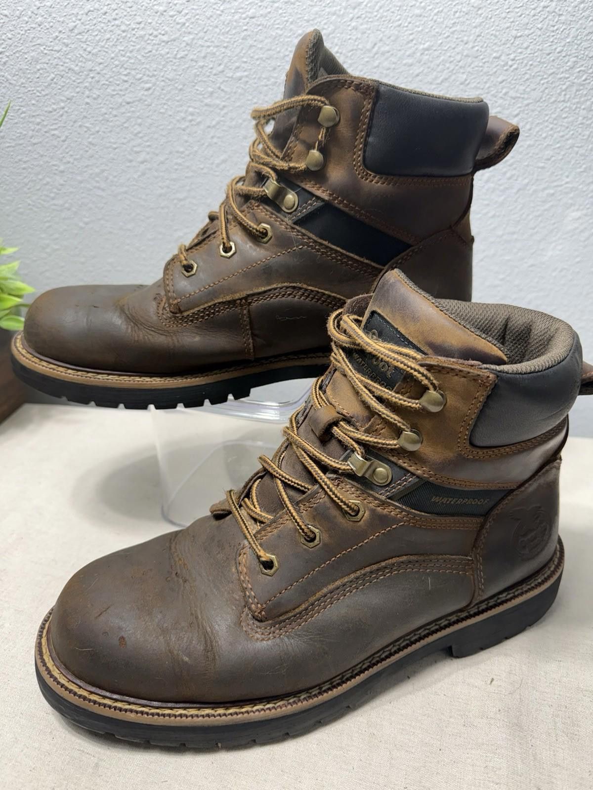 Designer Georgia Waterproof 6”Leather Work Boots Size 9.5M Lace Up Size US 9.5 / EU 42-43 - 2 Thumbnail