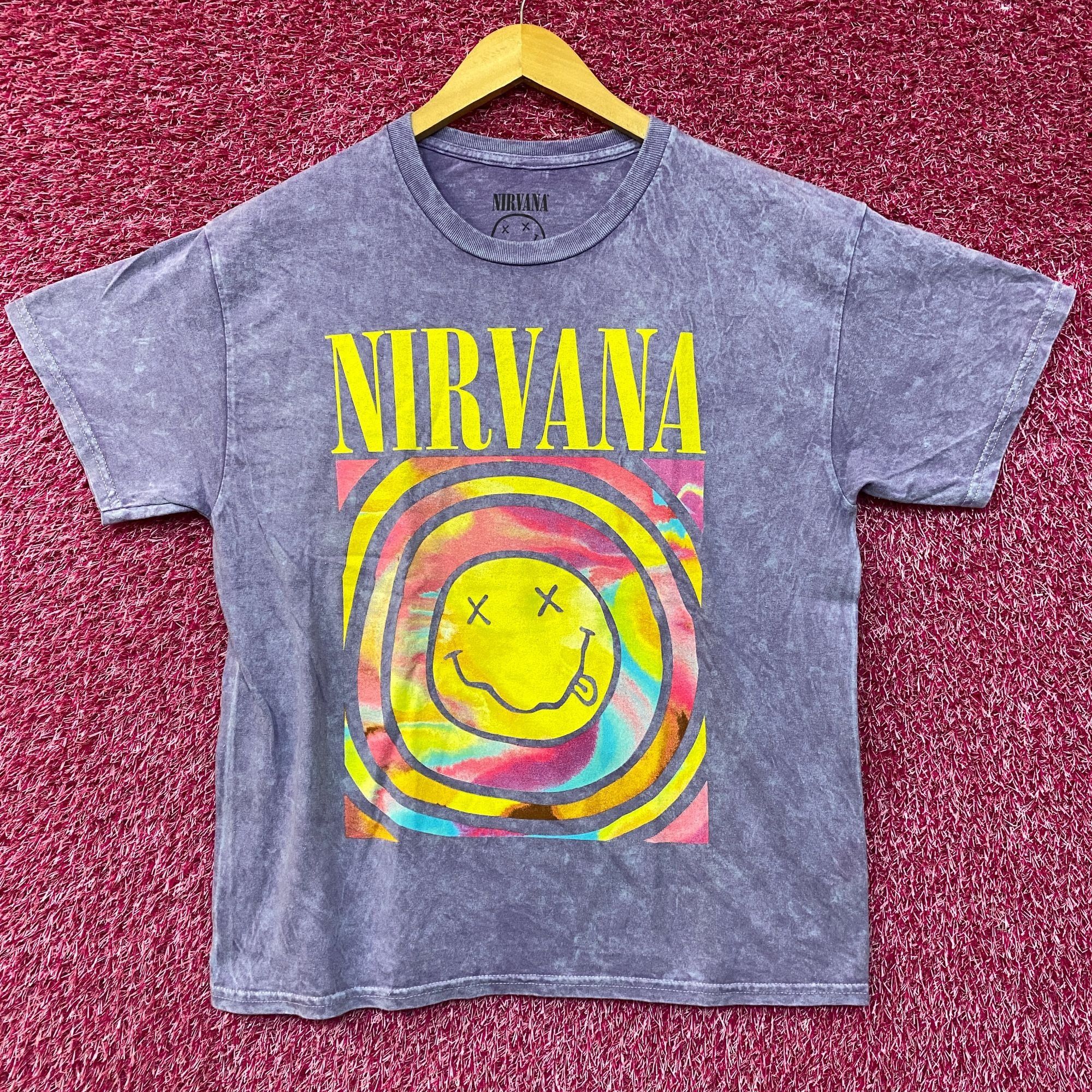 Nirvana Nirvana Watercolor Smiley Face Acid Wash tshirt size large Size US L / EU 52-54 / 3 - 1 Thumbnail