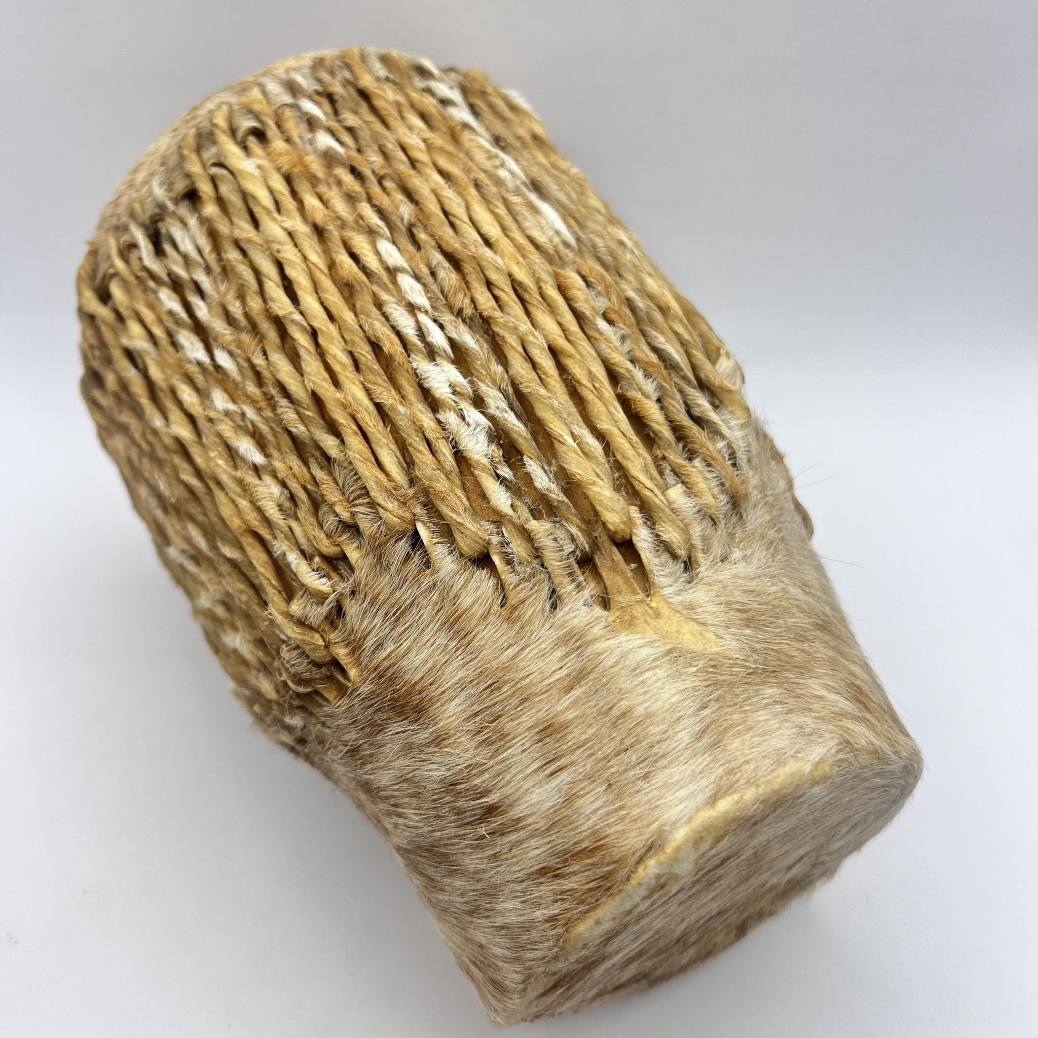 Vintage Vintage African Tribal Cow Skin Hand Crafted Hide Drum Music Size ONE SIZE - 5 Thumbnail