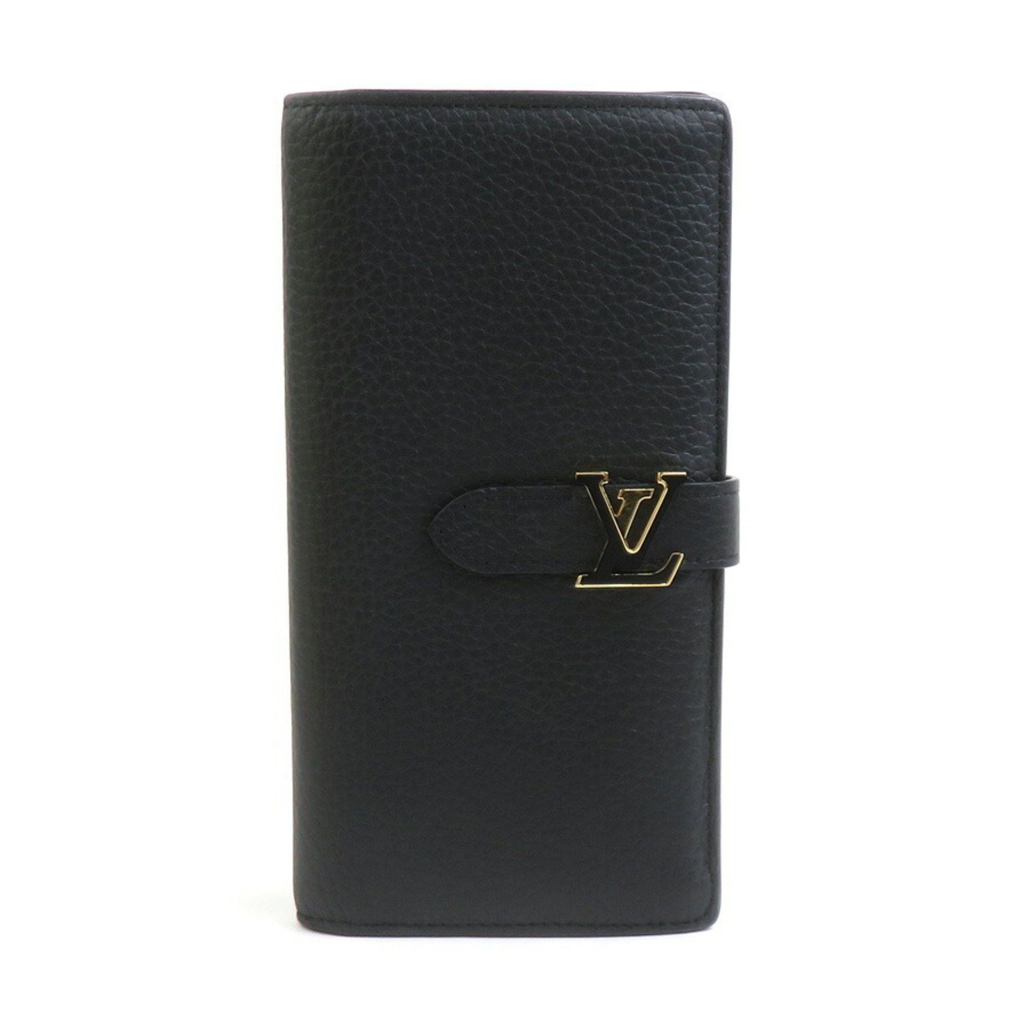 Louis Vuitton Louis Vuitton Bi-fold Long Wallet LV Vertical Leather Black Gold Men's Women's M81330 e60778g Size ONE SIZE - 1 Thumbnail
