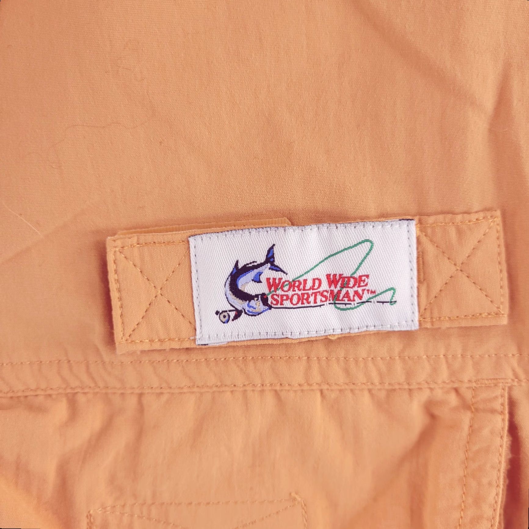 Vintage World Wide Sportsman Shirt Mens XL Orange Nylon Short Sleeve Button-Up Vintage: No Size US XL / EU 56 / 4 - 2 Thumbnail