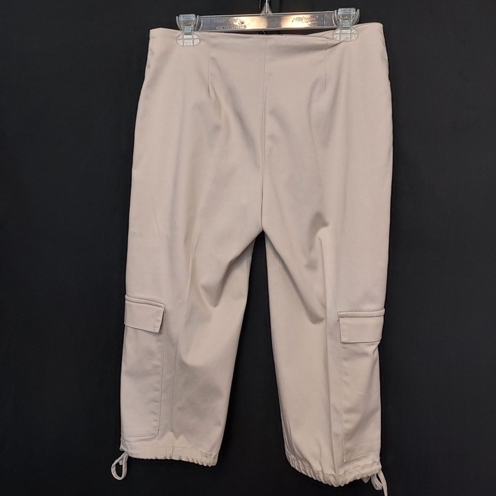 Willi Smith Willi Smith Stretch Cotton Blend Khaki Cargo Capri Pants Size 32" / US 10 / IT 46 - 2 Thumbnail