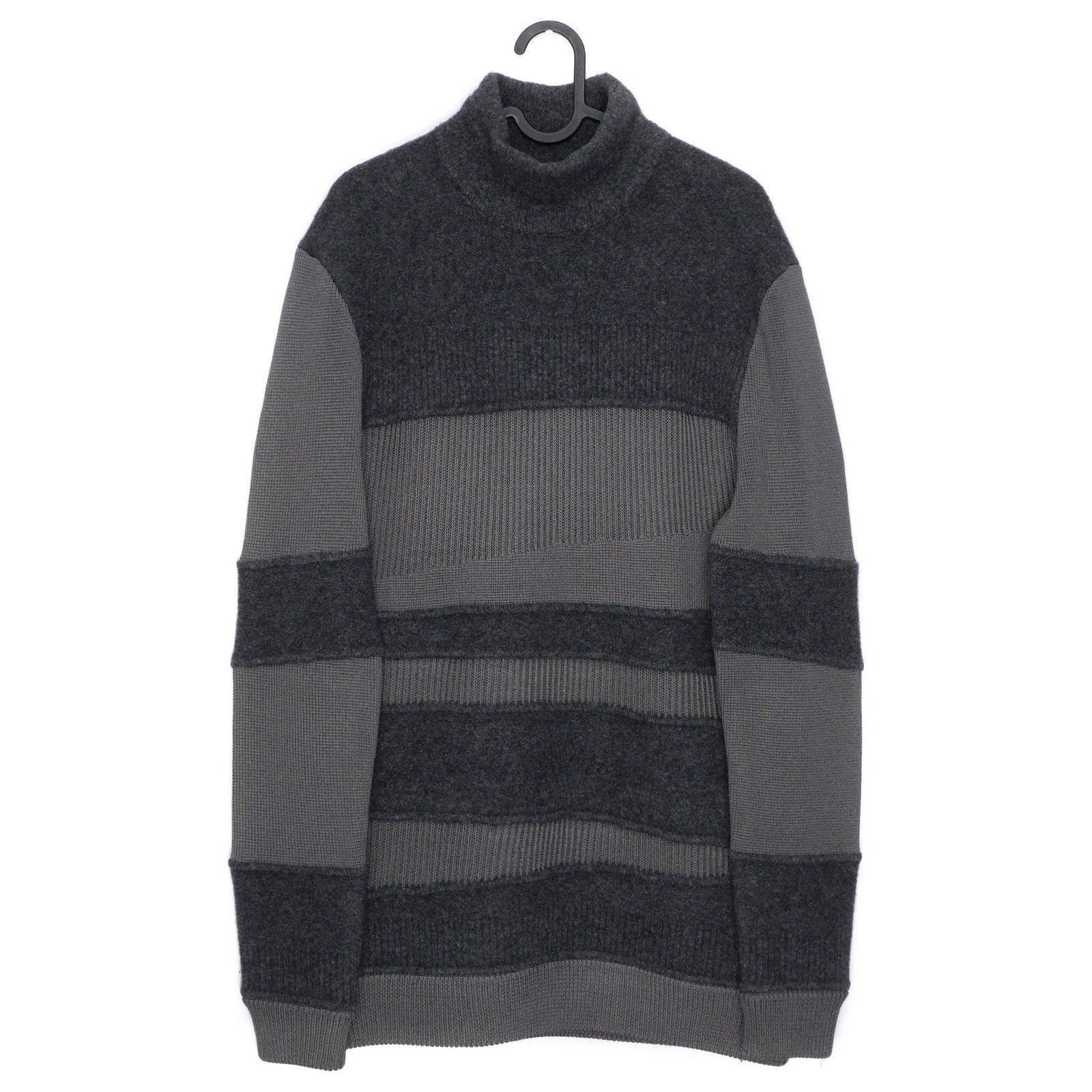 Helmut Lang Vintage Helmut Lang Grey Knit Deconstructed Wool Sweater Size US L / EU 52-54 / 3 - 1 Thumbnail