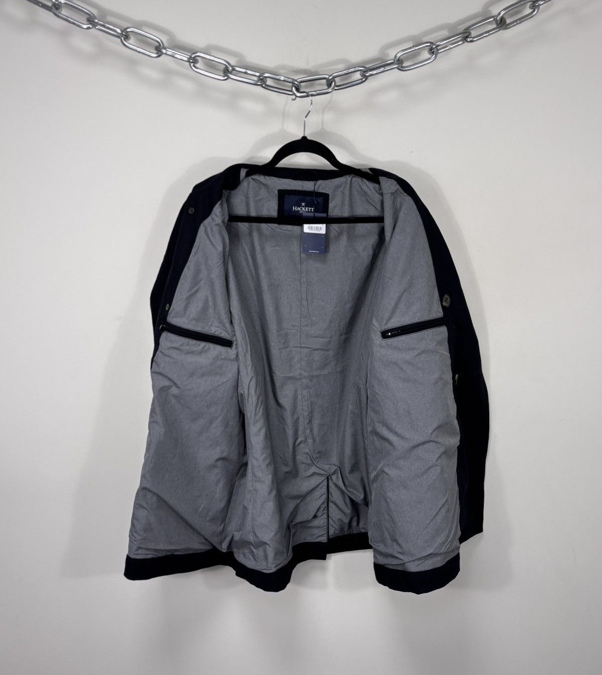 Hackett Hackett London NWT Men’s Navy Blue Double Breasted Wool Coat Size US XL / EU 56 / 4 - 2 Thumbnail