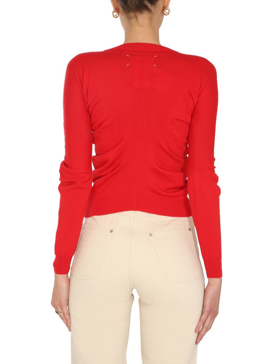 Maison Margiela o1y0625 Crewneck Sweater in Red Size S / US 4 / IT 40 - 3 Thumbnail