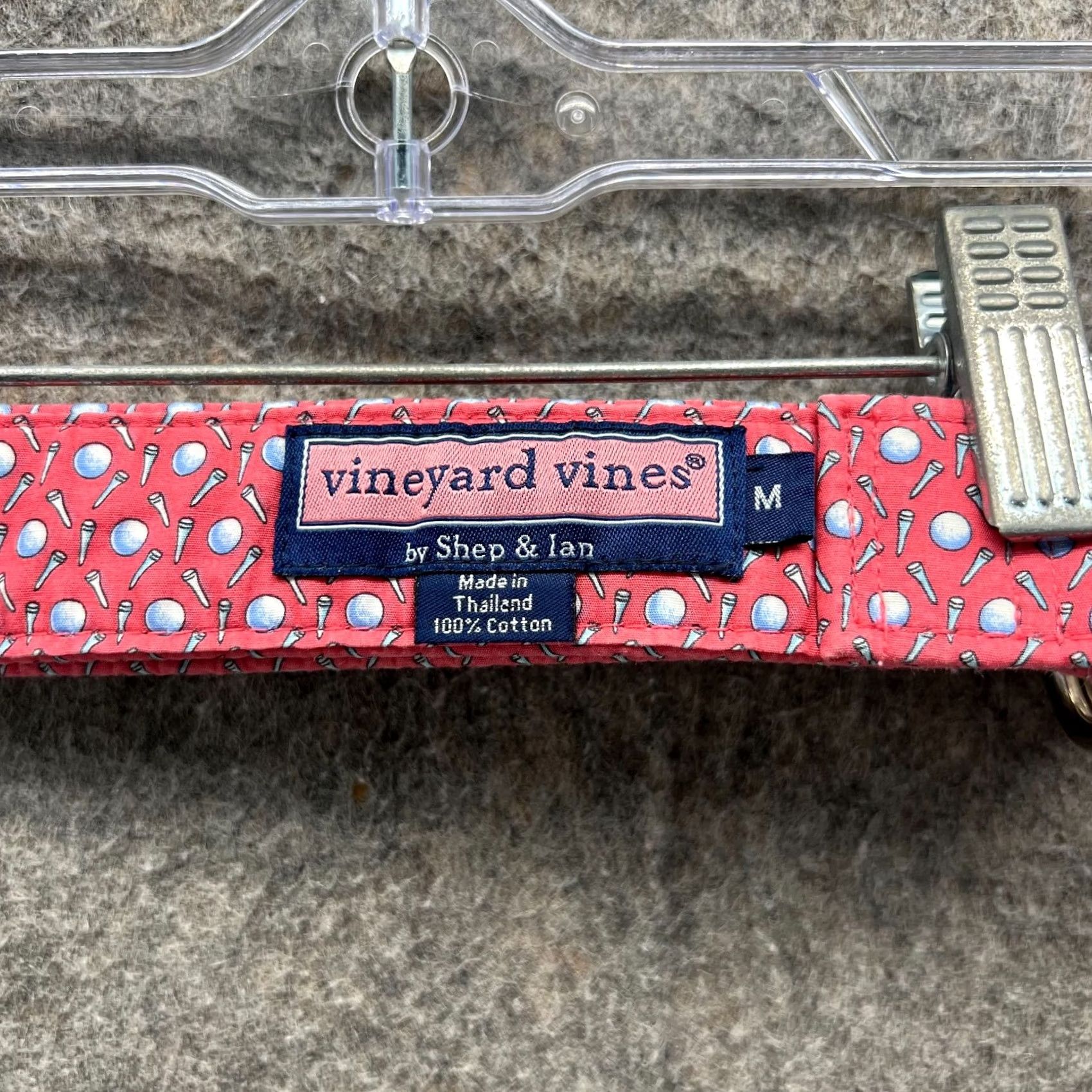 Vineyard Vines Vineyard Vines Belt Women Medium All over Print Double Ring Golf Ball Print Belt Pink Golf Belt Women M Color Pink 90s? Size ONE SIZE - 2 Thumbnail