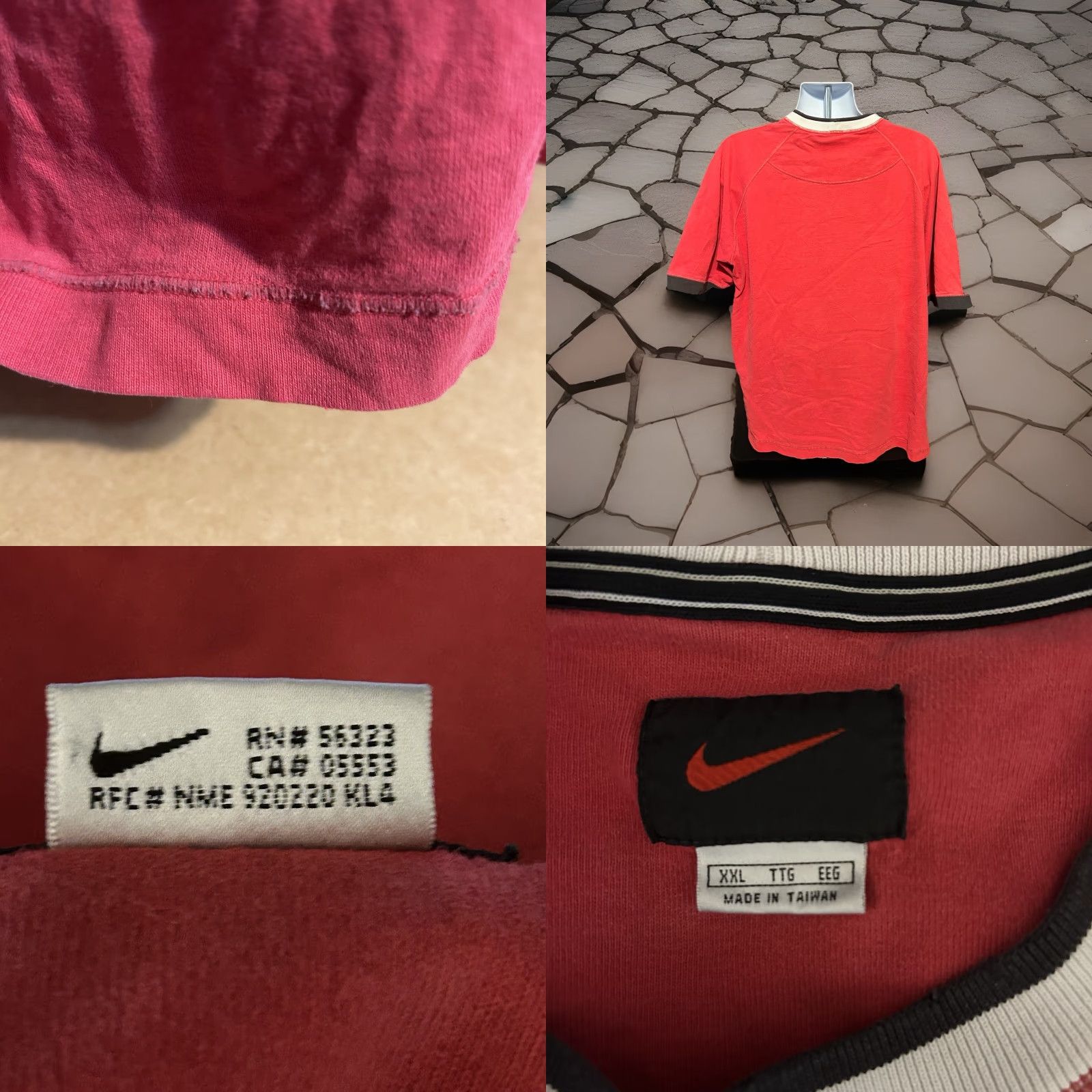 Nike VINTAGE Nike Shirt 2XL Men Red Black Short Sleeve Center Swoosh Logo Pattern 90s Size US XXL / EU 58 / 5 - 8 Thumbnail