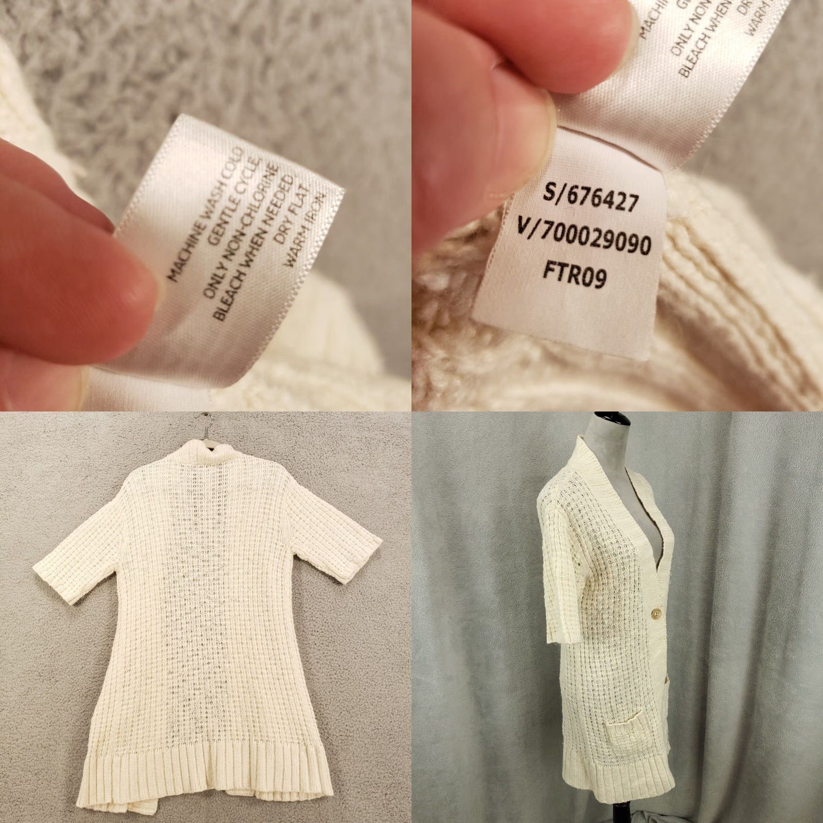 Old Navy Old Navy Cardigan Sweater Womens Size Large Angora Wool Longline Ivory Front Pockets Size L / US 10 / IT 46 - 8 Thumbnail