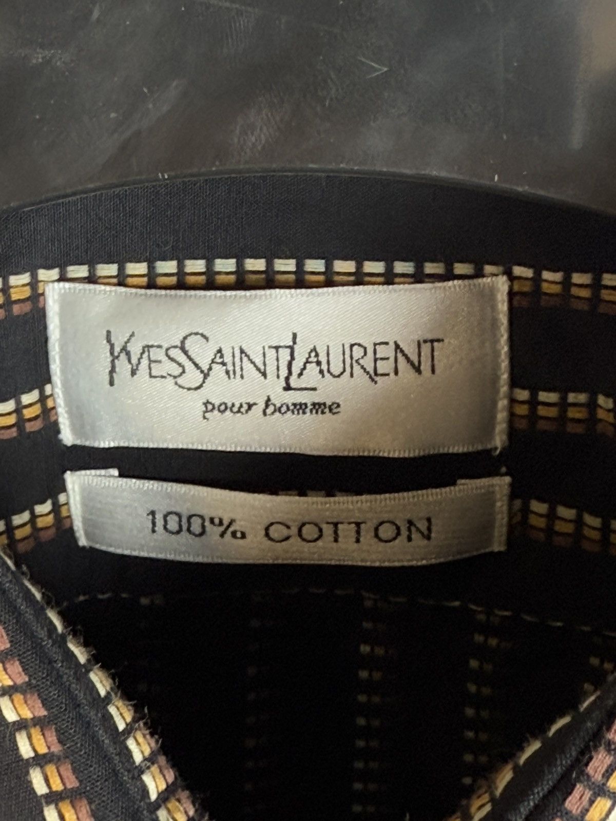 Yves Saint Laurent Black YSL Shirt Striped Size US XL / EU 56 / 4 - 5 Thumbnail