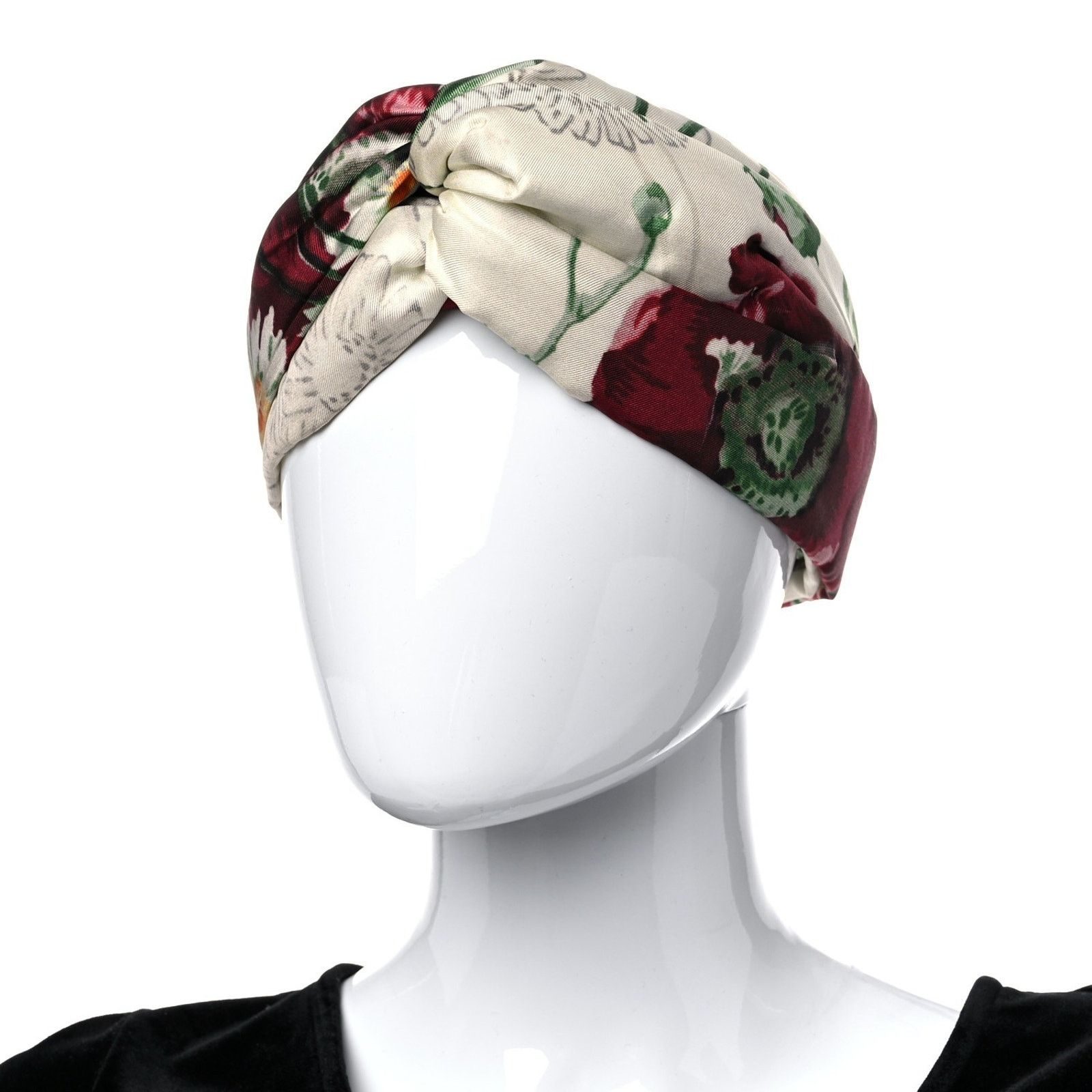 Gucci Gucci Floral Print Silk Headband Ivory NWT size Medium Size ONE SIZE - 3 Thumbnail