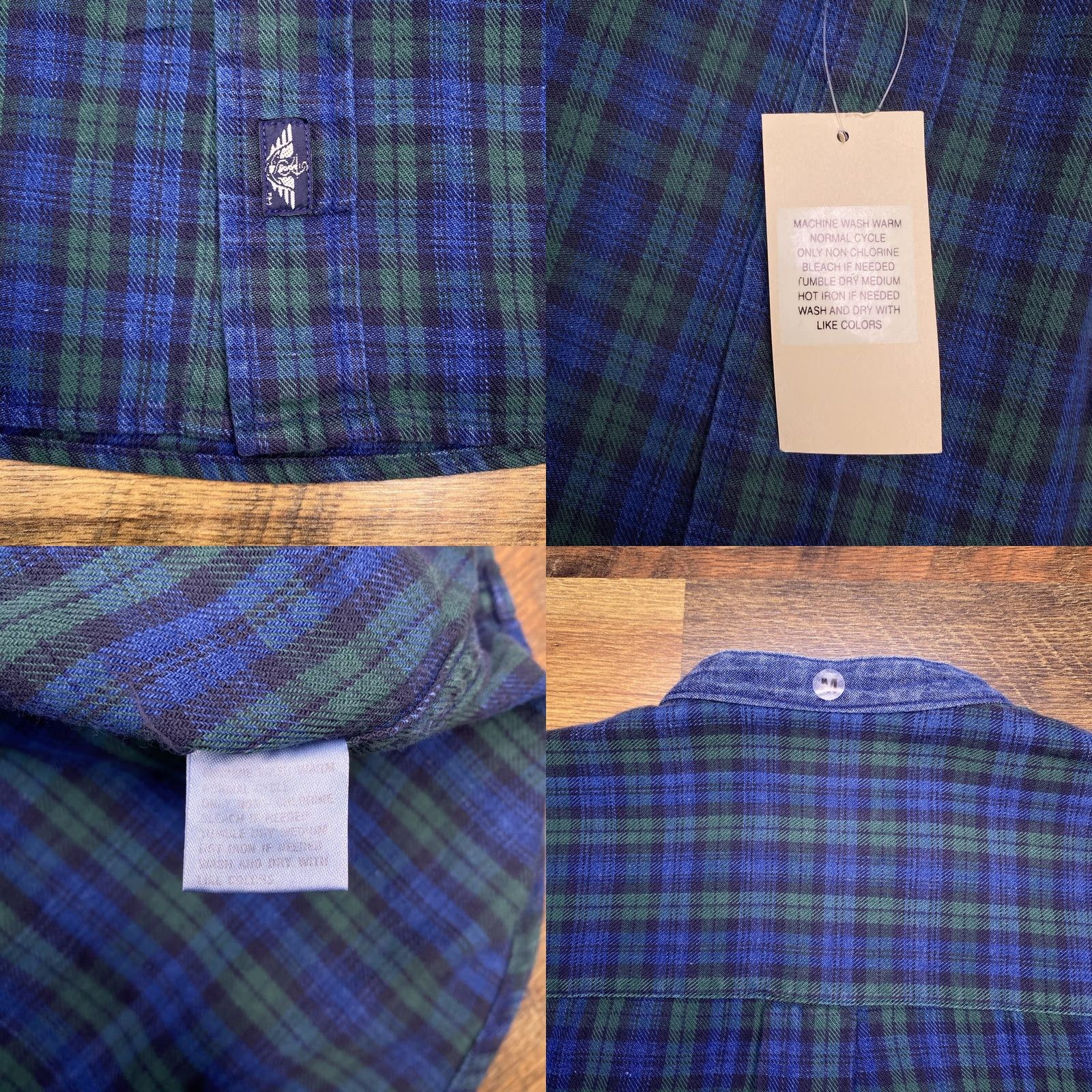 Dockers VINTAGE Dockers Shirt Mens M Green Plaid Button-Up Band Collar Knit Cotton Long Sleeve Victory Classic Size US M / EU 48-50 / 2 - 8 Thumbnail