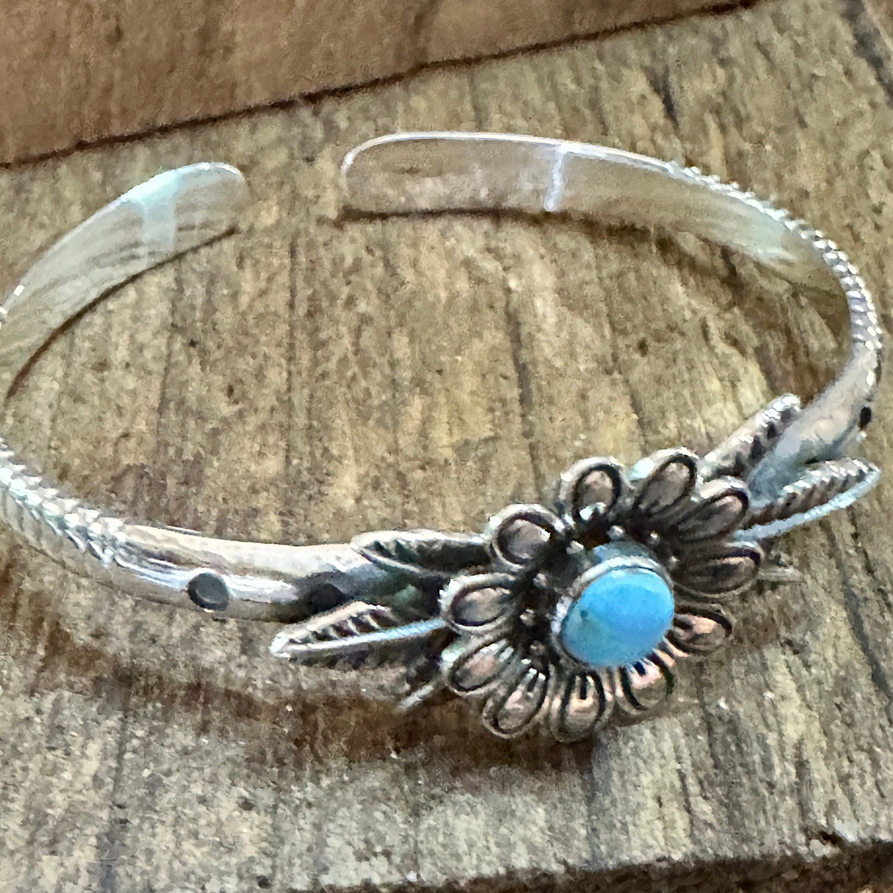 Other Handmade Flower Golden Hills Turquoise & Sterling Silver Cuf Size ONE SIZE - 8 Thumbnail