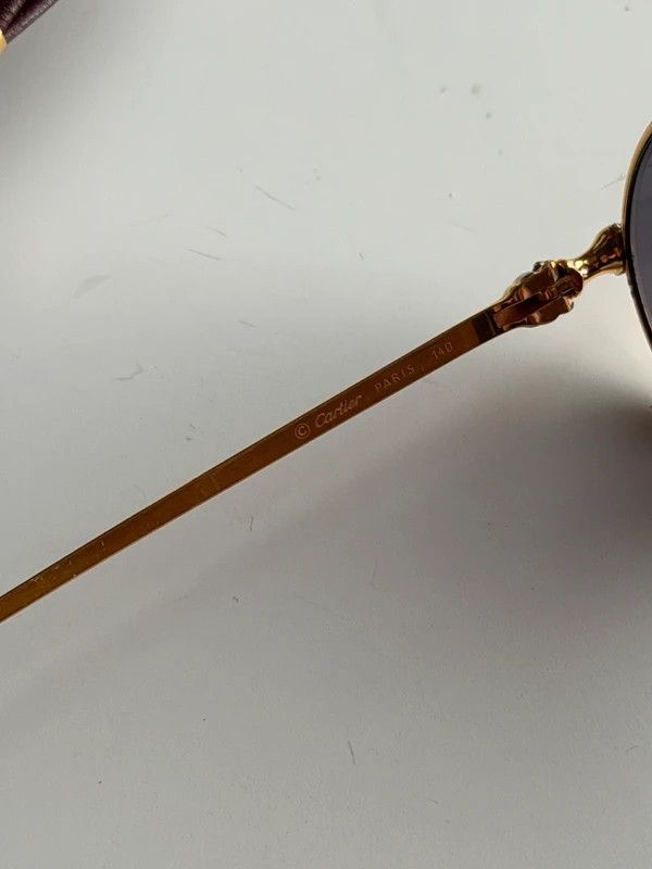 Cartier Cartier Gold 53mm Oval Men's Vintage Sunglasses Size ONE SIZE - 4 Thumbnail