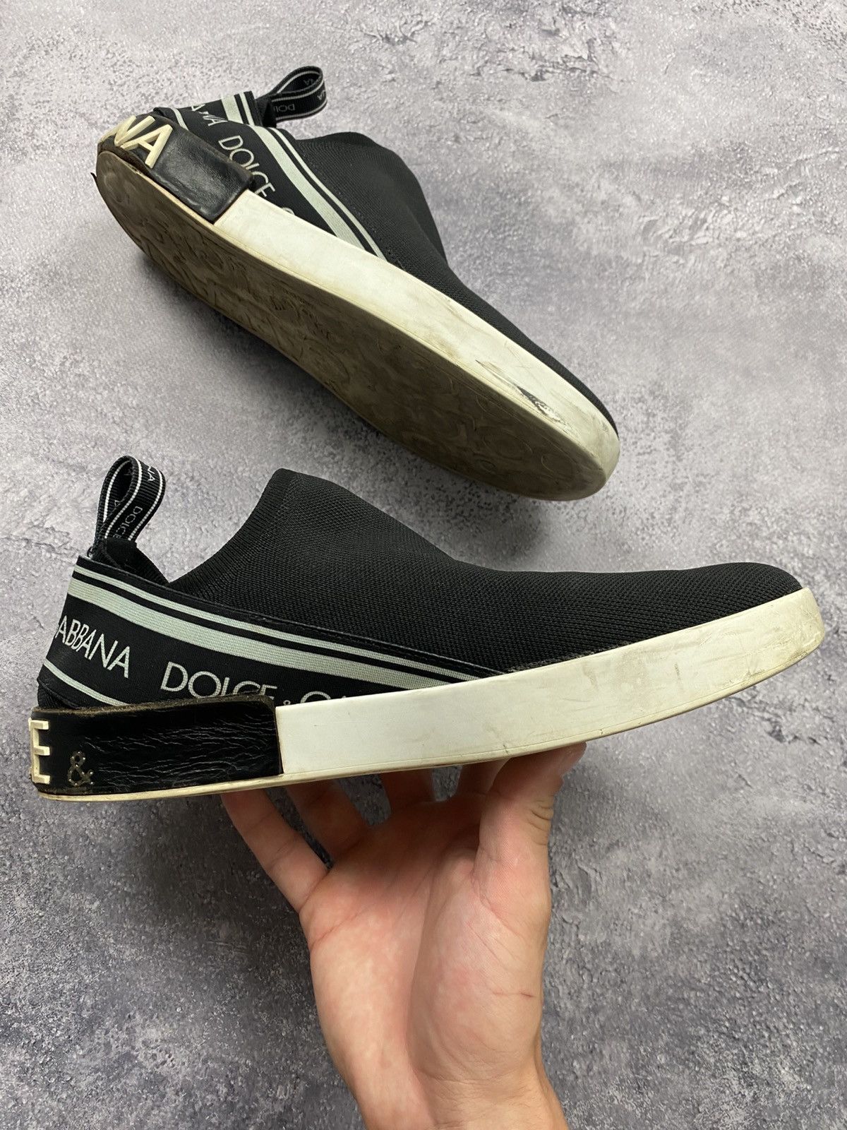 Dolce & Gabbana Dolce & Gabbana Sorrento Logo Slip On Black Sneakers D&G Size US 10 / EU 43 - 6 Thumbnail