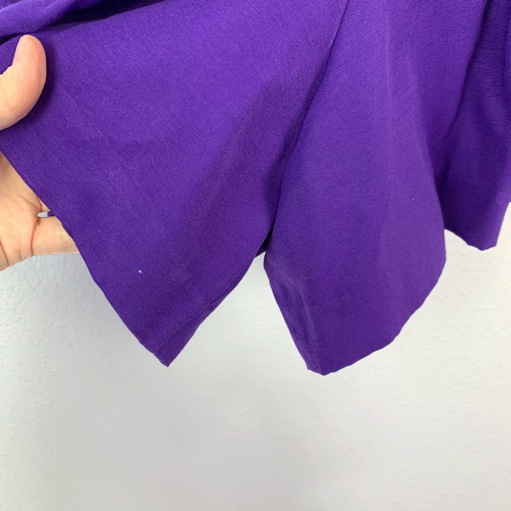 Vintage VINTAGE Gitano Women's Purple Pleated Pull On Culottes Shorts L Lightweight Size 36" / US 14 / IT 50 - 3 Thumbnail