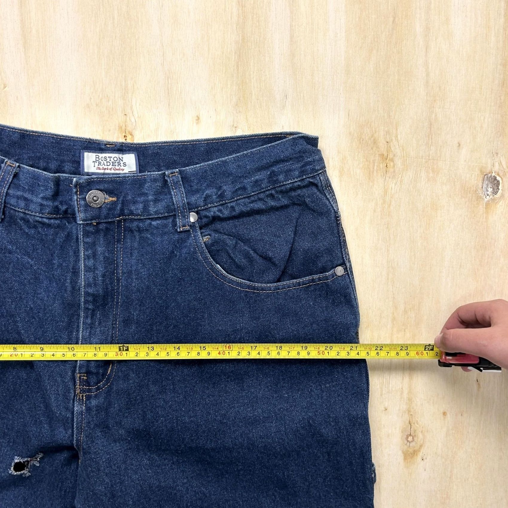 Denime Boston Traders Jeans Mens 36x30 Blue Denim Relaxed Straight Fit Flannel Lined Pockets Winter Insulated Denim Cotton Zip Size US 36 / EU 52 - 7 Thumbnail