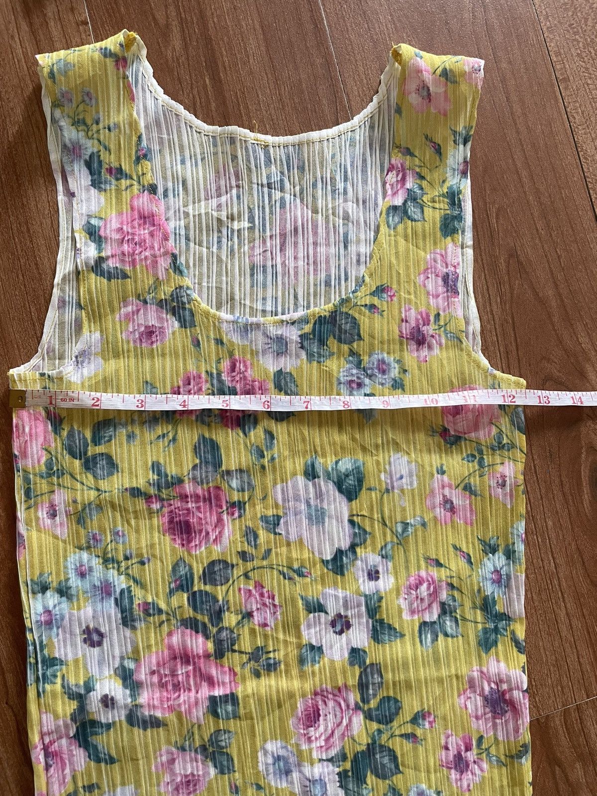 Sisley Sisley Pleated Dress Yellow Floral Size S / US 4 / IT 40 - 7 Thumbnail