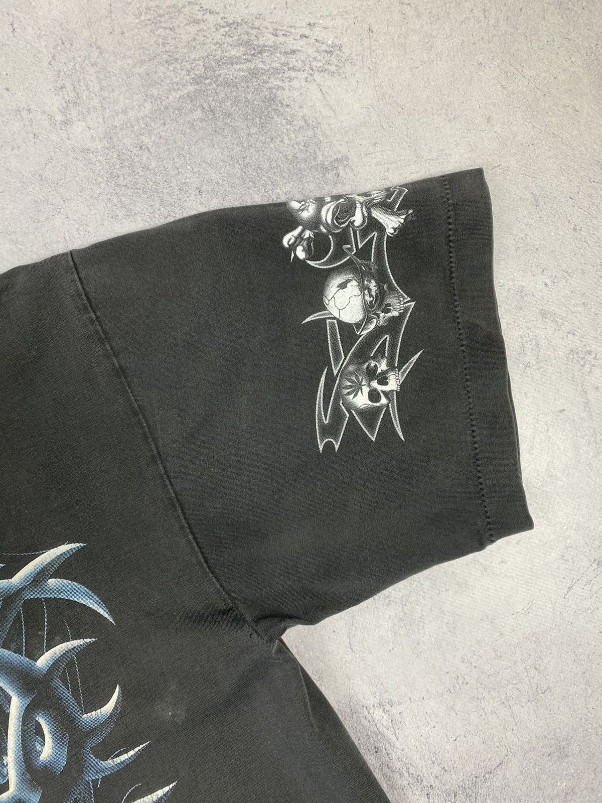 Vintage Vintage Rock y2k Skull Tatty Ed Hardy Style Faded Tee Size US L / EU 52-54 / 3 - 8 Thumbnail