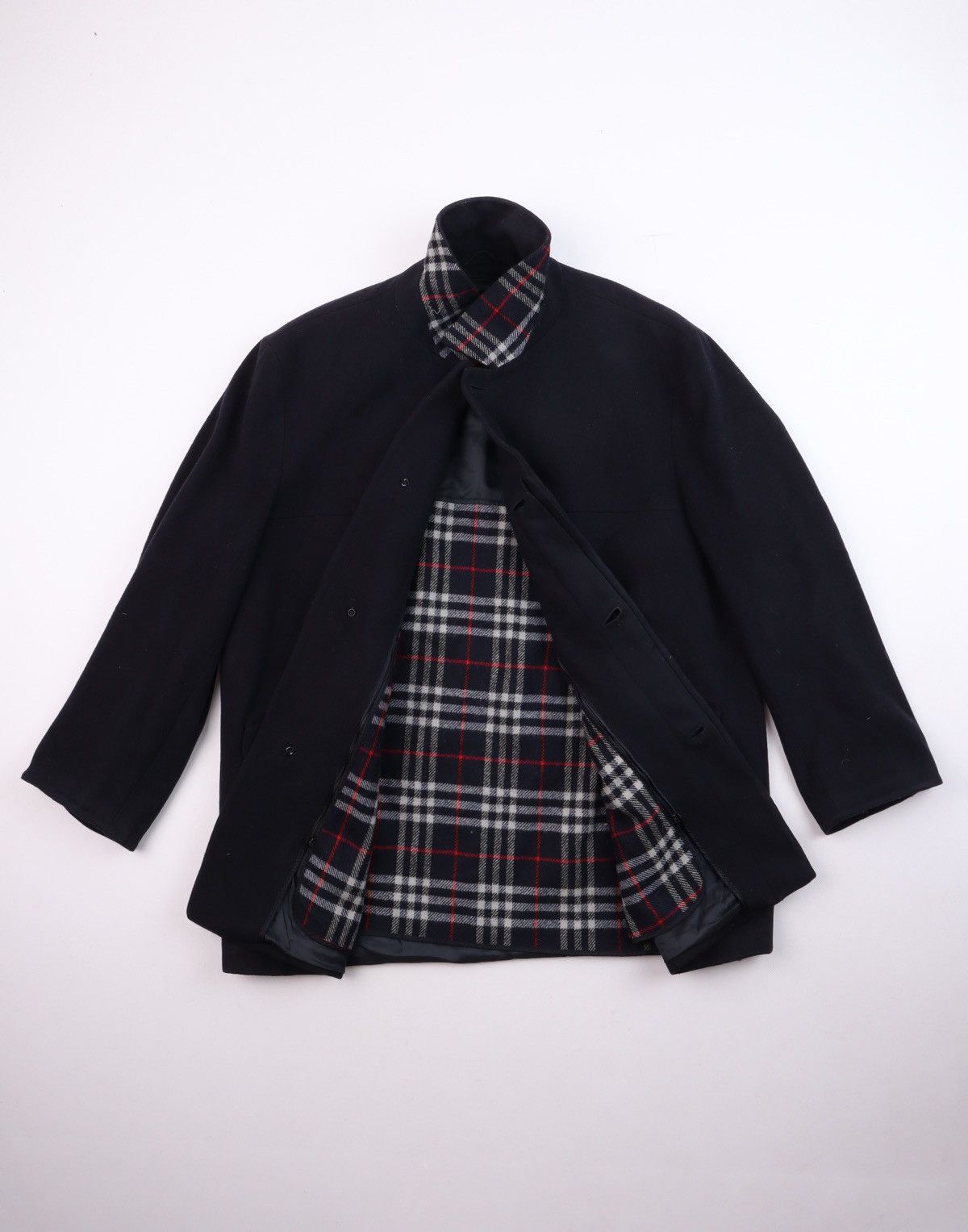 image of Burberry London Pure Cashemere Coat Size 58/2Xl in Dark Navy, Men's