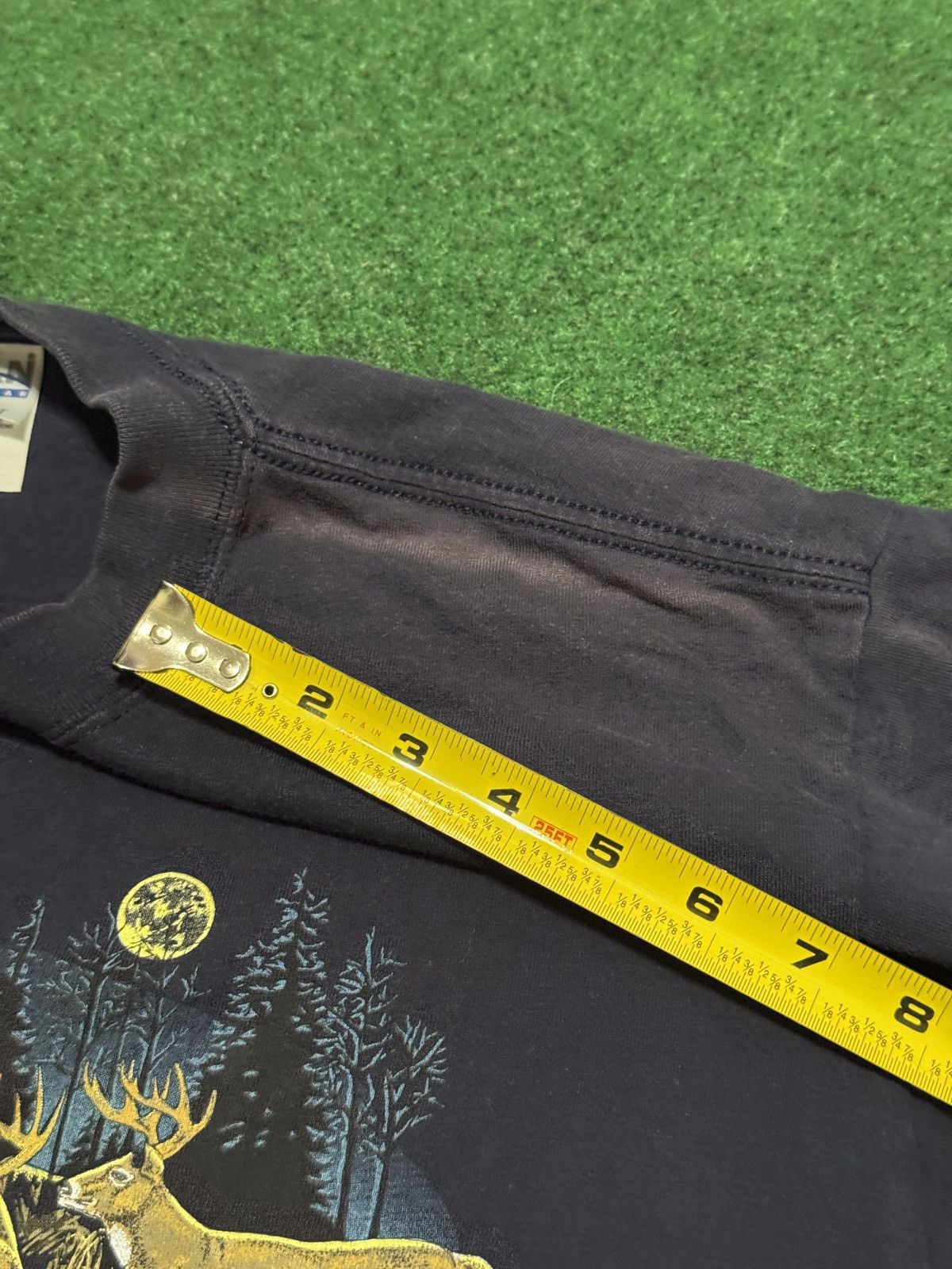 Gildan × Vintage Y2K Deer Animal Print Funny Sleeping Hunter Graphic T Shirt Size US L / EU 52-54 / 3 - 7 Thumbnail