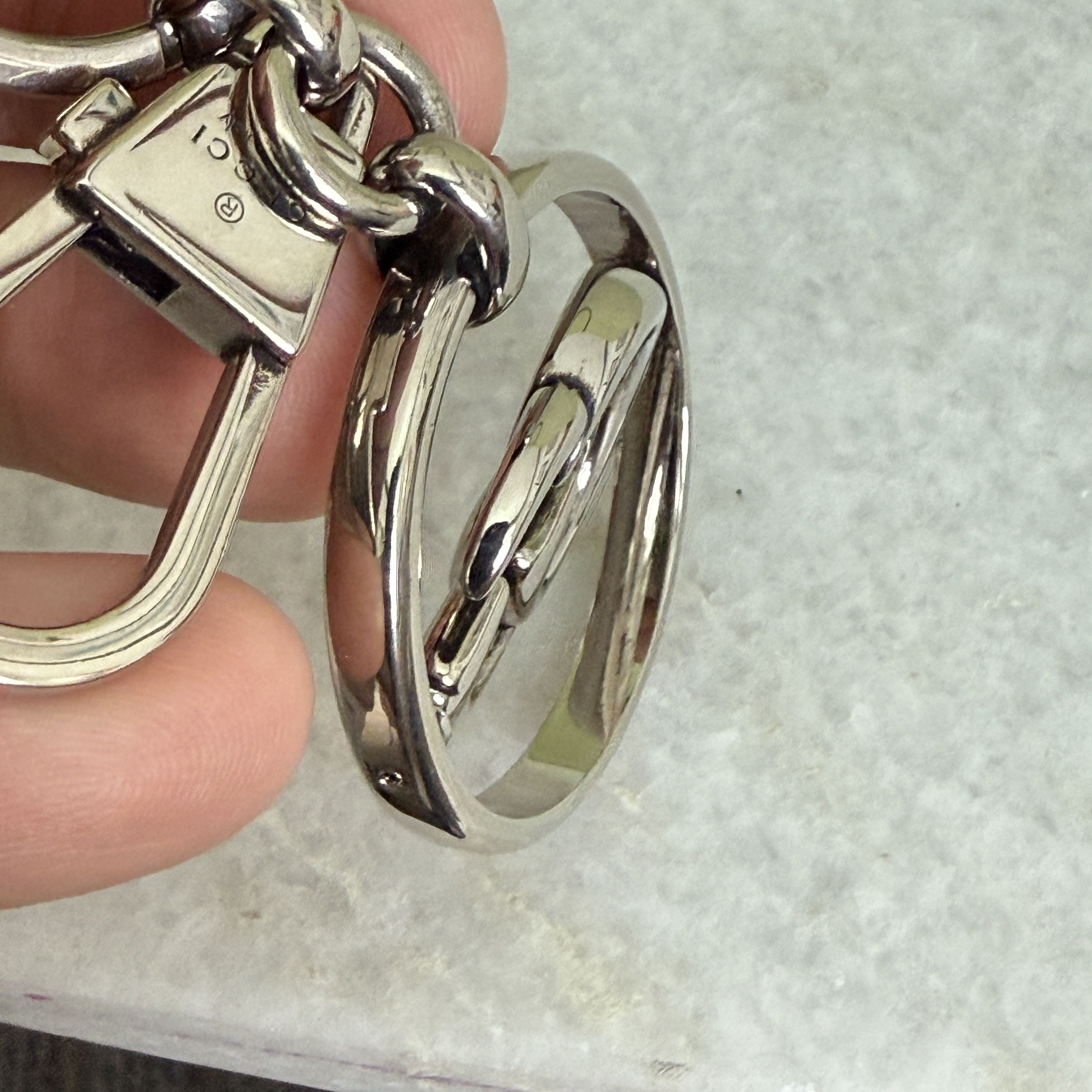 Gucci GUCCI Silver Double G Logo Keychain ‎752067 Size ONE SIZE - 8 Thumbnail