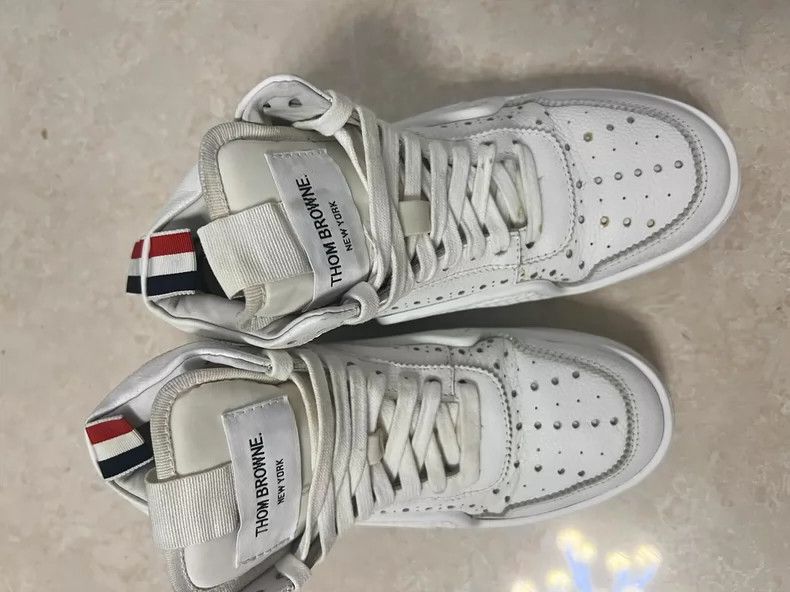 Thom Browne Thom Browne Women's White Leather Sneakers - dmc Size US 6 / EU 39 - 1 Thumbnail